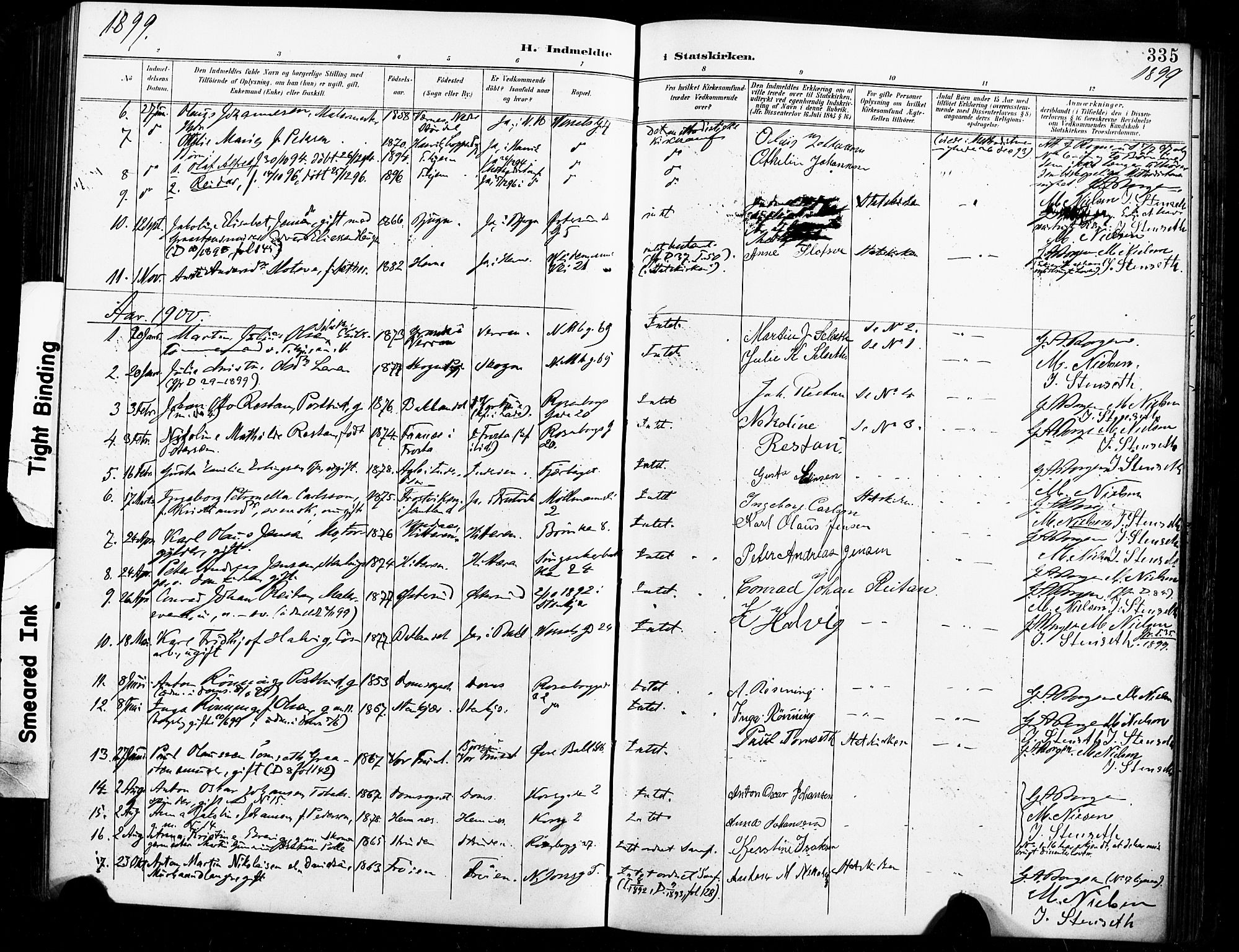 Ministerialprotokoller, klokkerbøker og fødselsregistre - Sør-Trøndelag, AV/SAT-A-1456/604/L0198: Parish register (official) no. 604A19, 1893-1900, p. 335