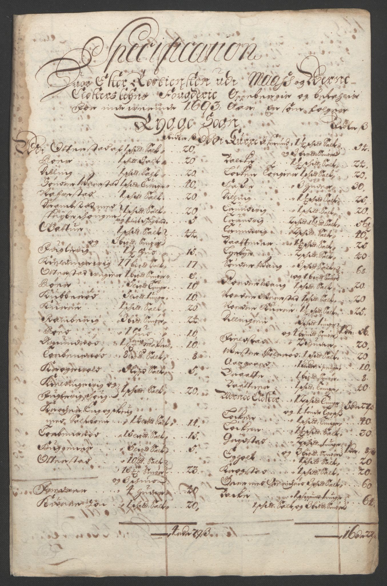 Rentekammeret inntil 1814, Reviderte regnskaper, Fogderegnskap, RA/EA-4092/R02/L0108: Fogderegnskap Moss og Verne kloster, 1692-1693, p. 325