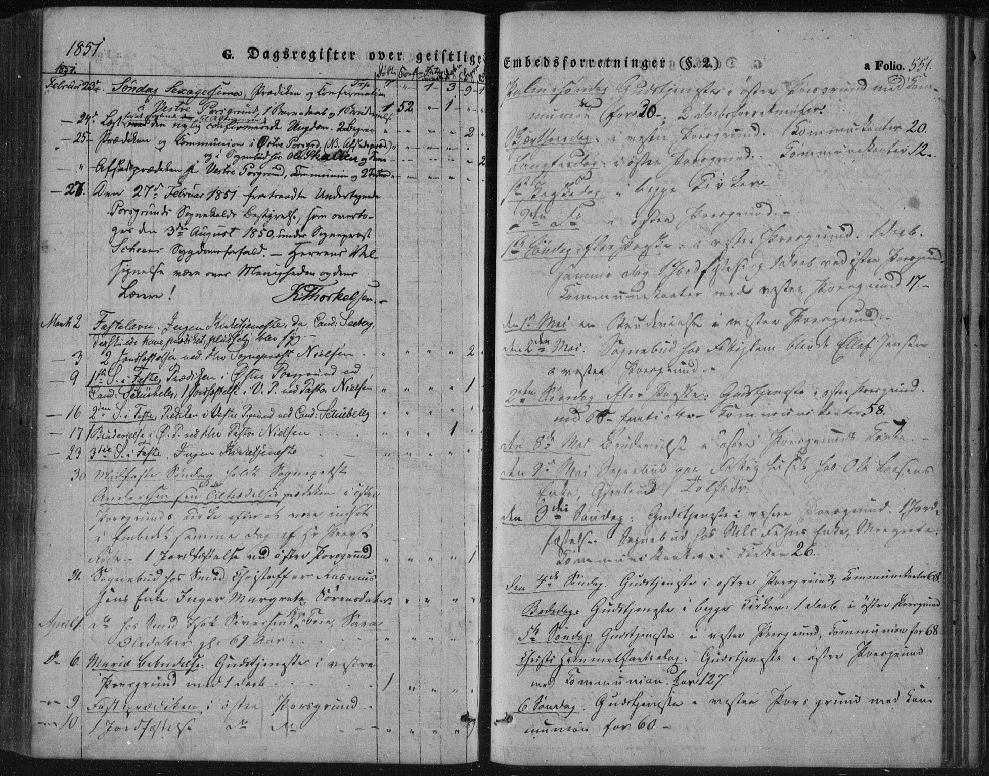 Porsgrunn kirkebøker , AV/SAKO-A-104/F/Fa/L0006: Parish register (official) no. 6, 1841-1857, p. 551