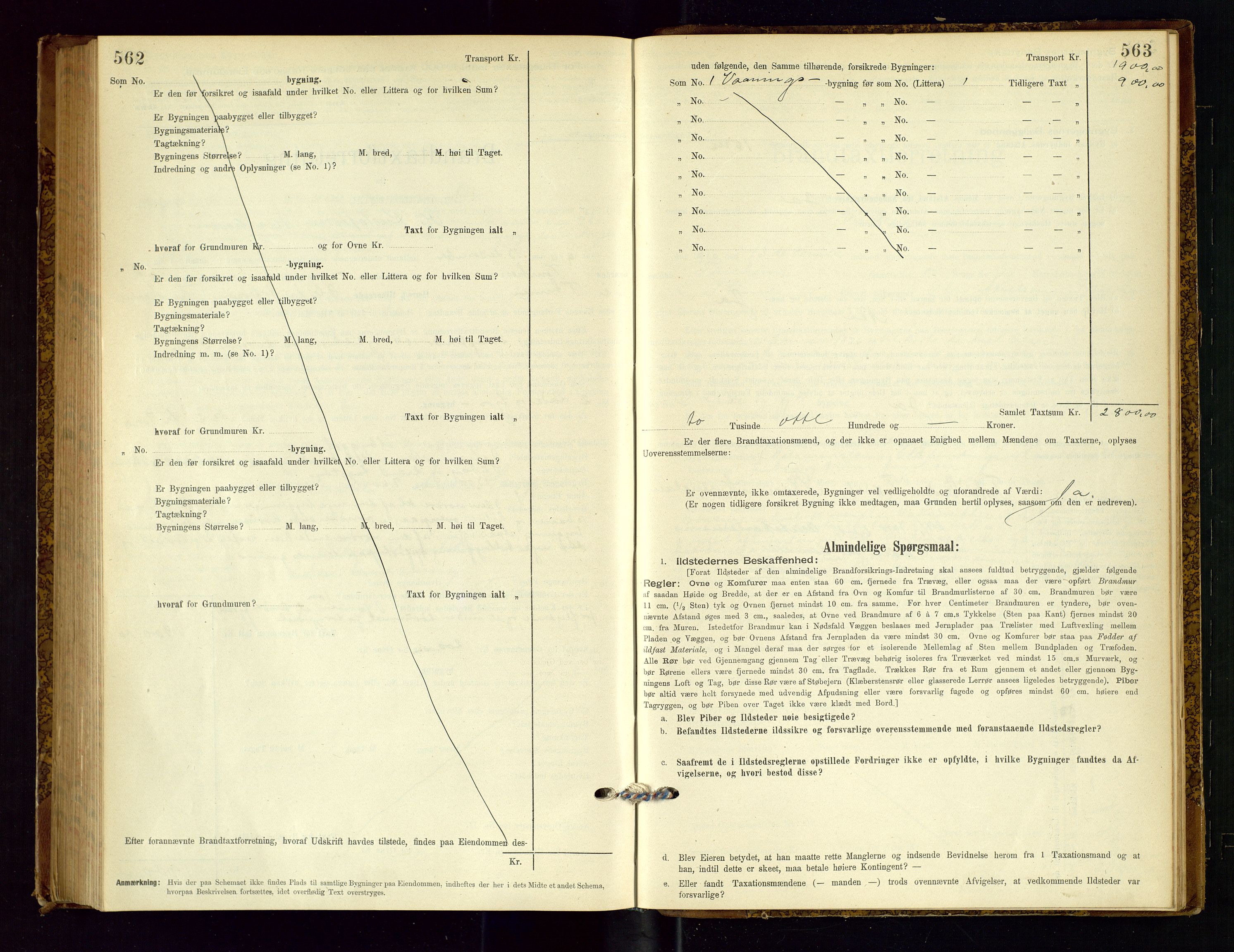 Time lensmannskontor, SAST/A-100420/Gob/L0001: Branntakstprotokoll, 1896-1914, p. 562-563