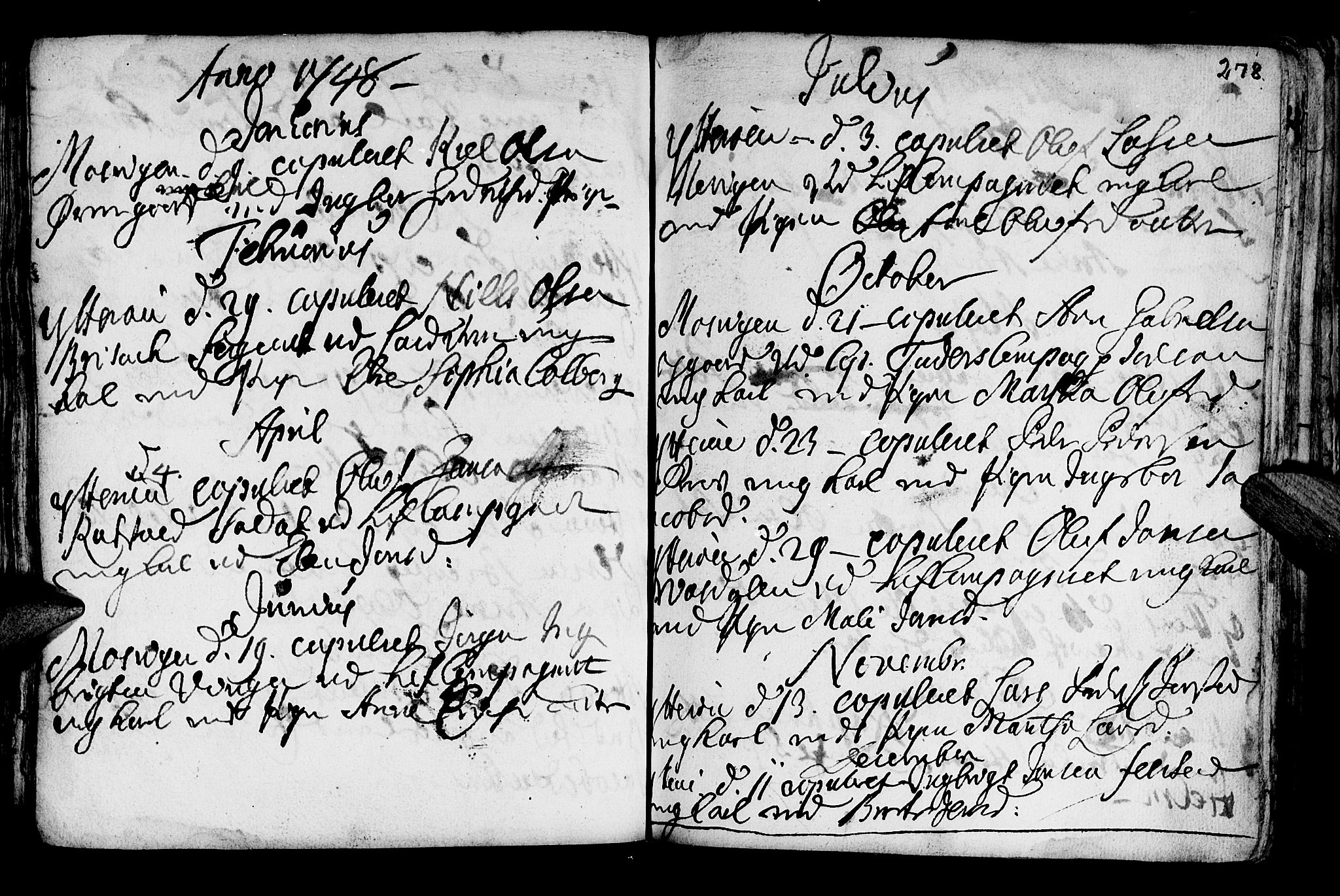 Ministerialprotokoller, klokkerbøker og fødselsregistre - Nord-Trøndelag, SAT/A-1458/722/L0215: Parish register (official) no. 722A02, 1718-1755, p. 278