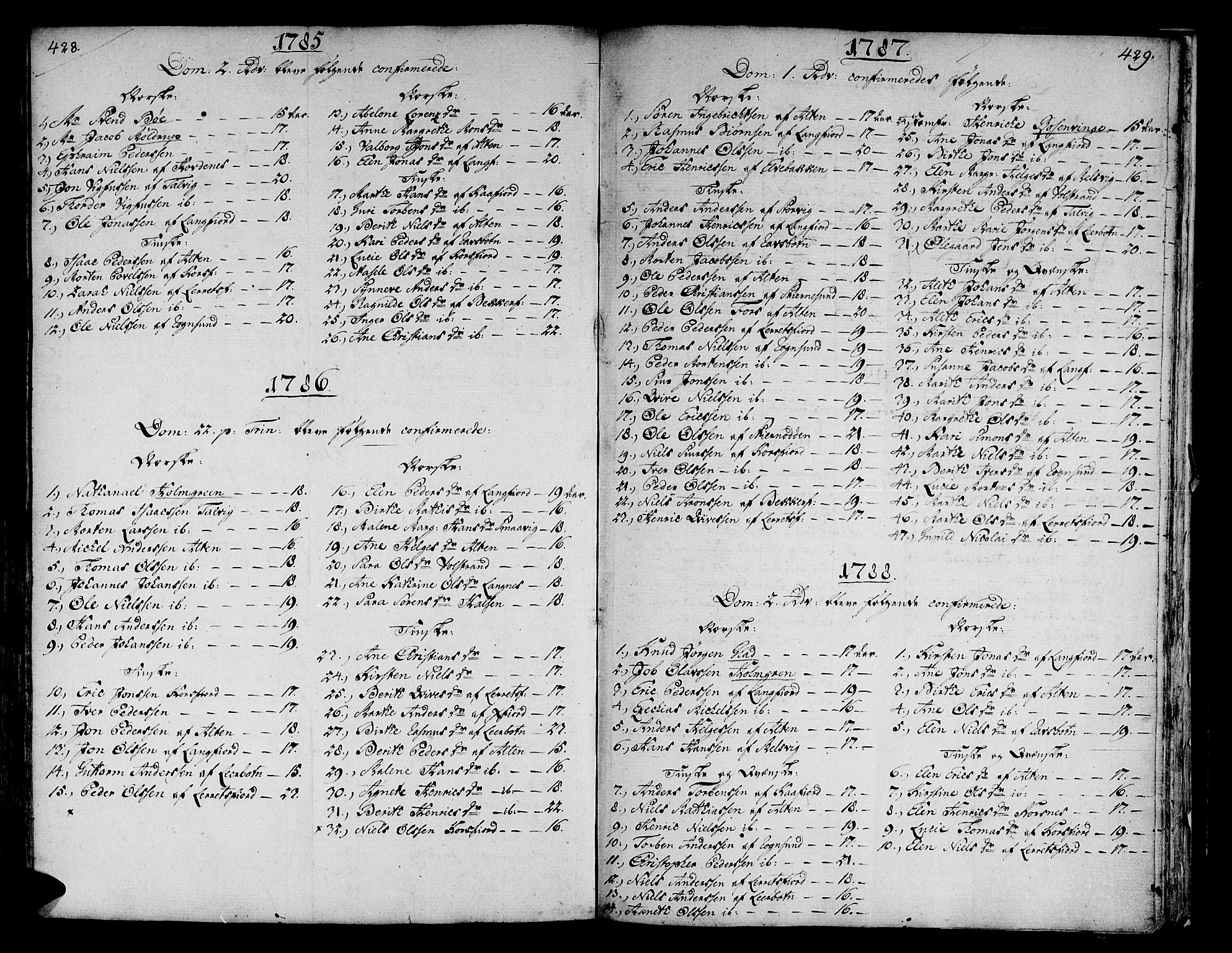 Talvik sokneprestkontor, SATØ/S-1337/H/Ha/L0005kirke: Parish register (official) no. 5, 1772-1798, p. 428-429
