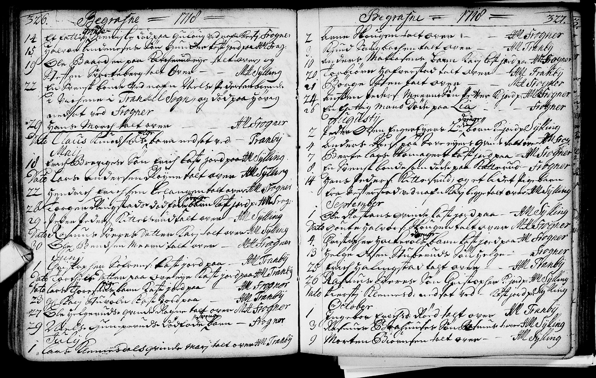 Lier kirkebøker, SAKO/A-230/F/Fa/L0002: Parish register (official) no. I 2, 1701-1726, p. 326-327