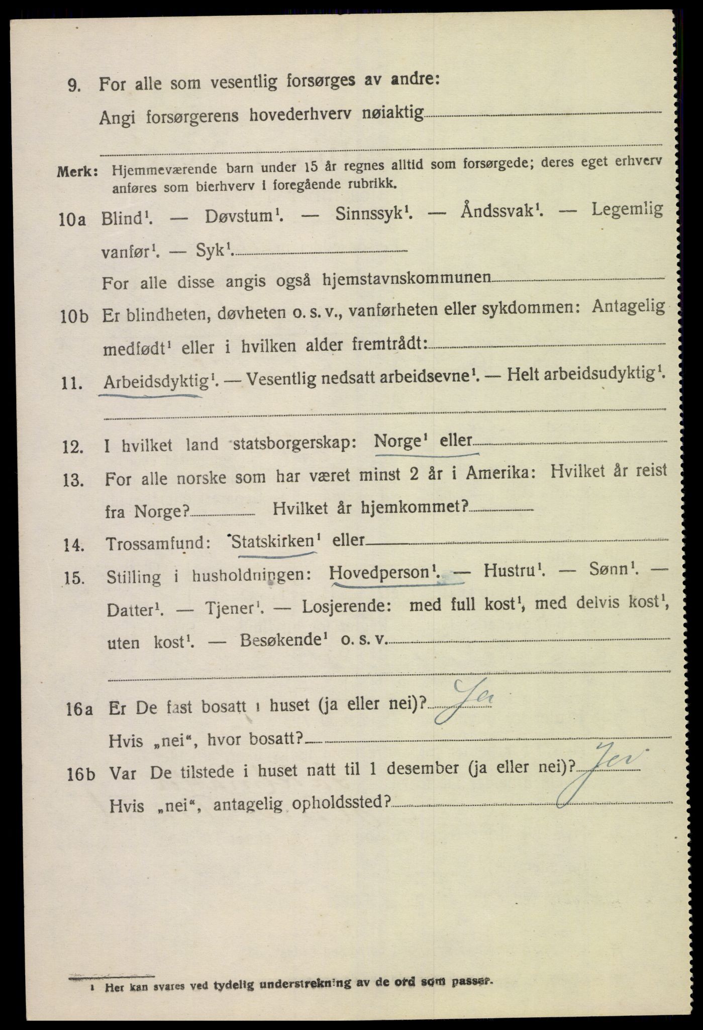 SAK, 1920 census for Sør-Audnedal, 1920, p. 3466