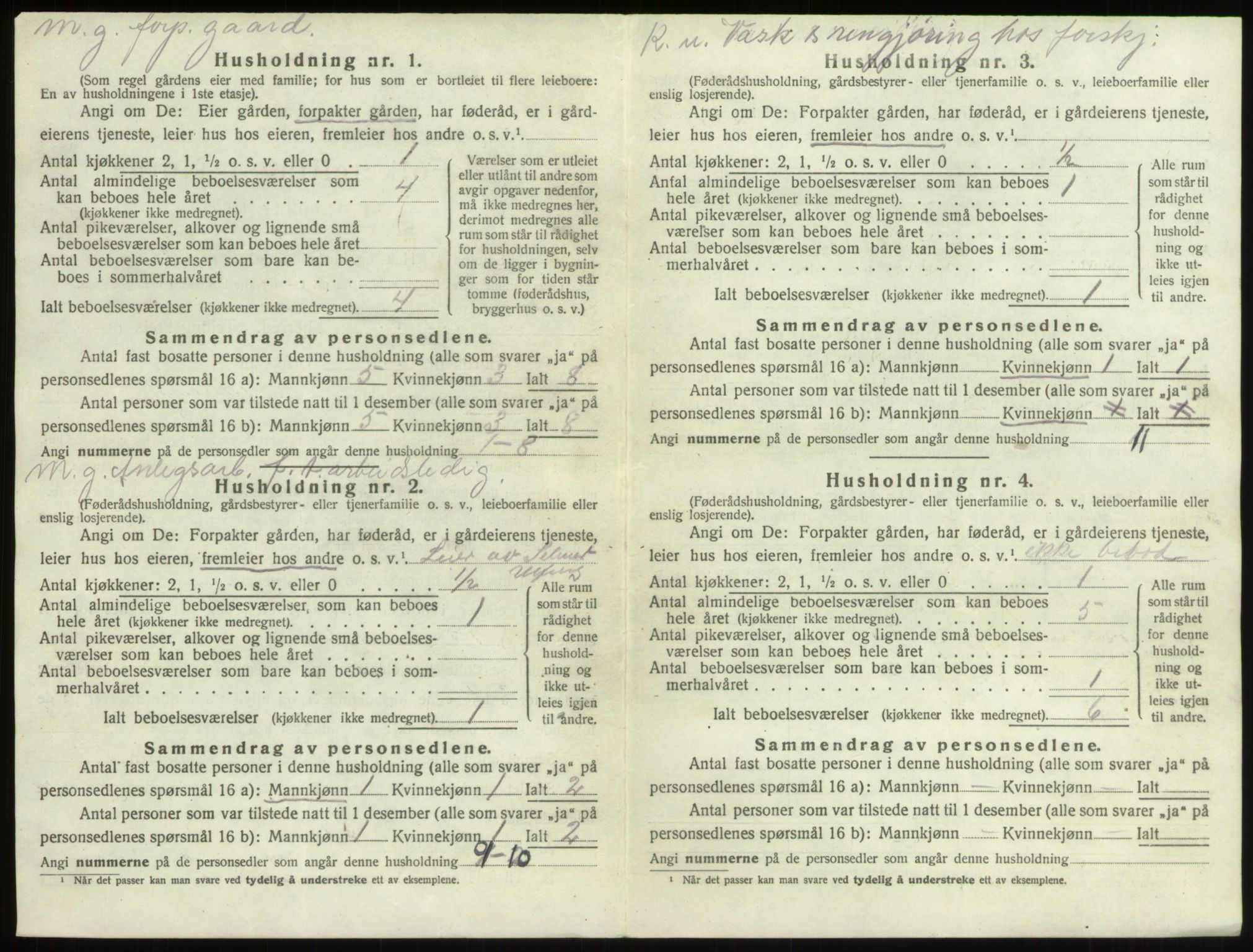 SAO, 1920 census for Borge, 1920, p. 235