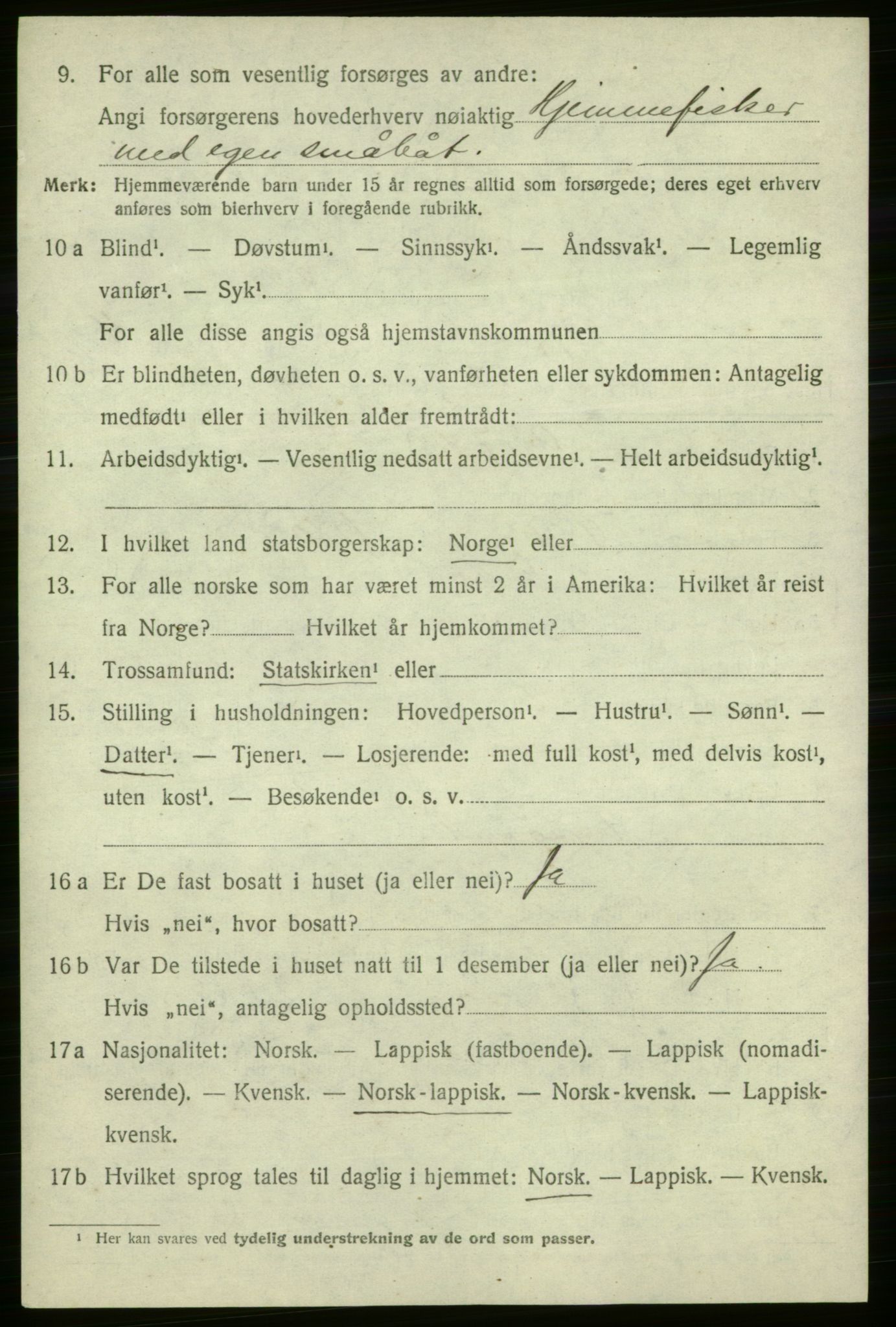 SATØ, 1920 census for Loppa, 1920, p. 1561