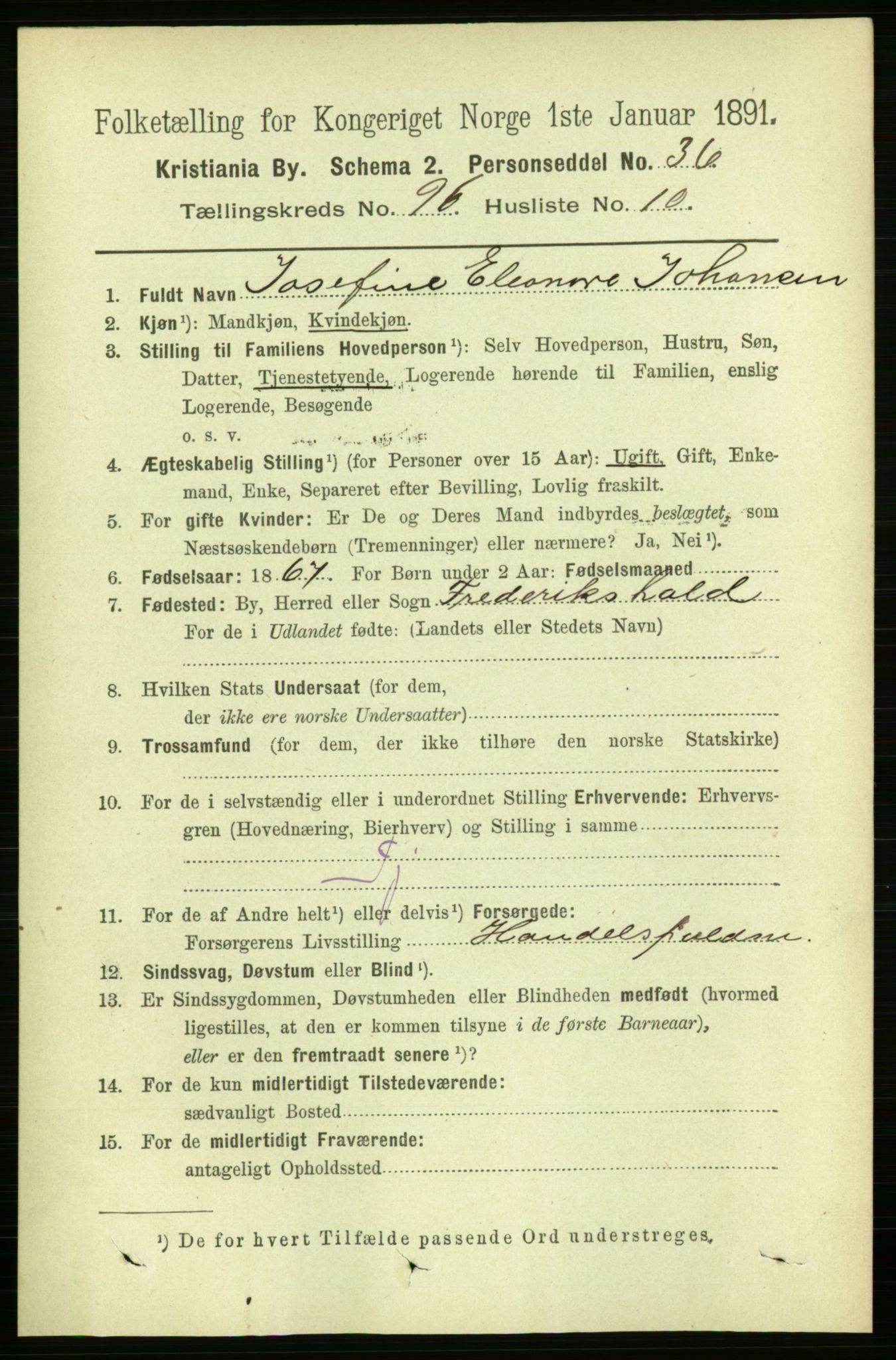 RA, 1891 census for 0301 Kristiania, 1891, p. 46805