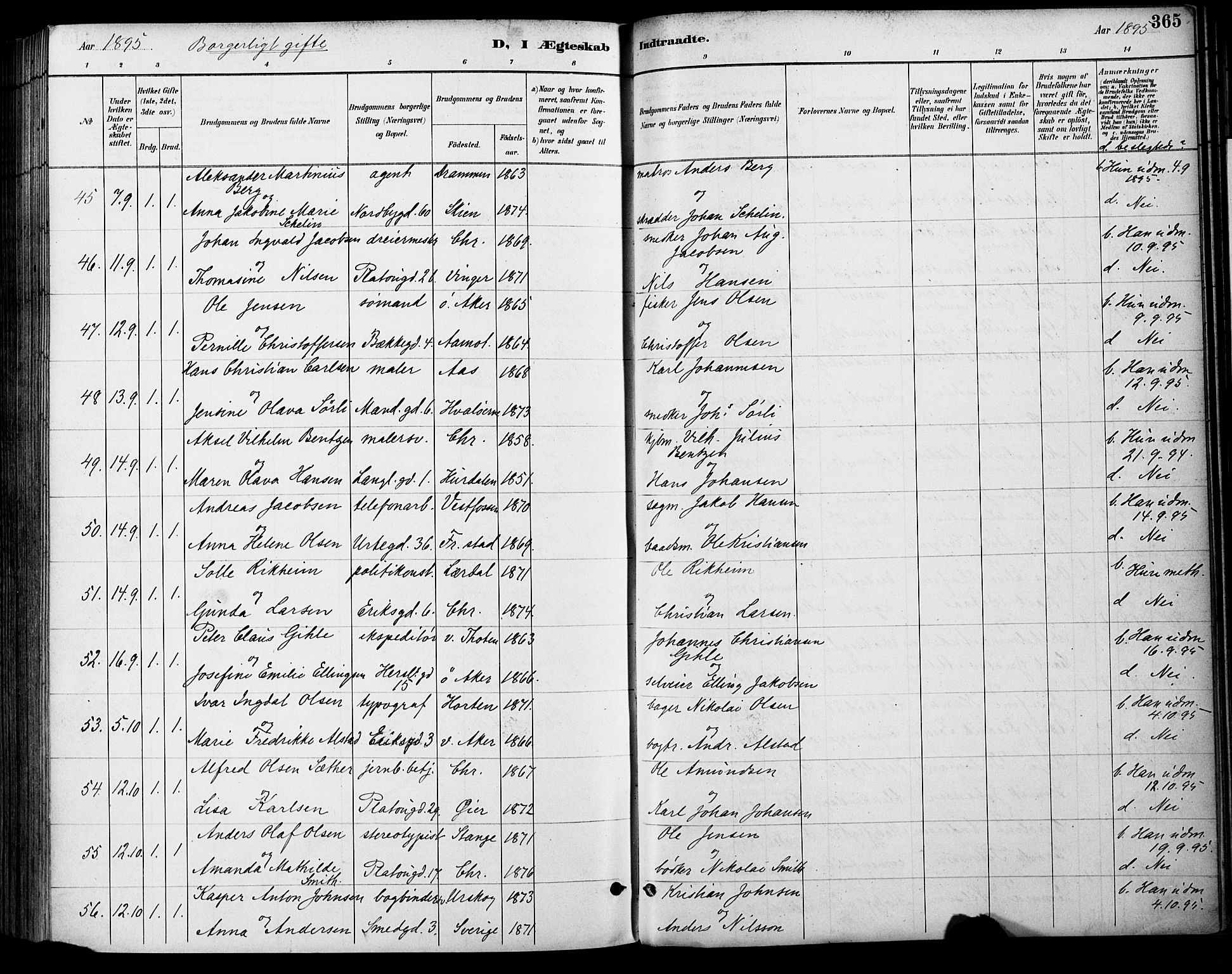 Grønland prestekontor Kirkebøker, AV/SAO-A-10848/F/Fa/L0013: Parish register (official) no. 13, 1887-1906, p. 365