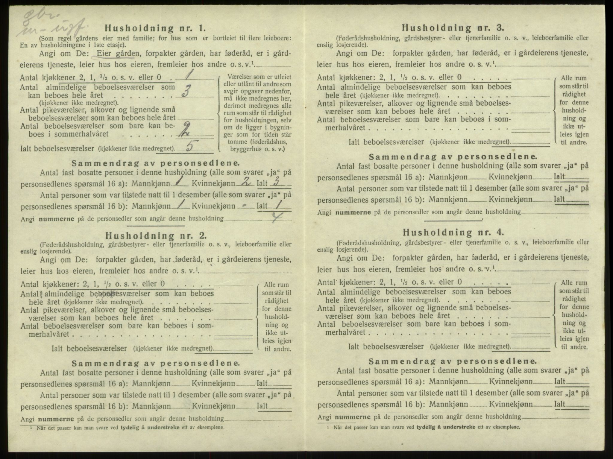 SAB, 1920 census for Innvik, 1920, p. 560