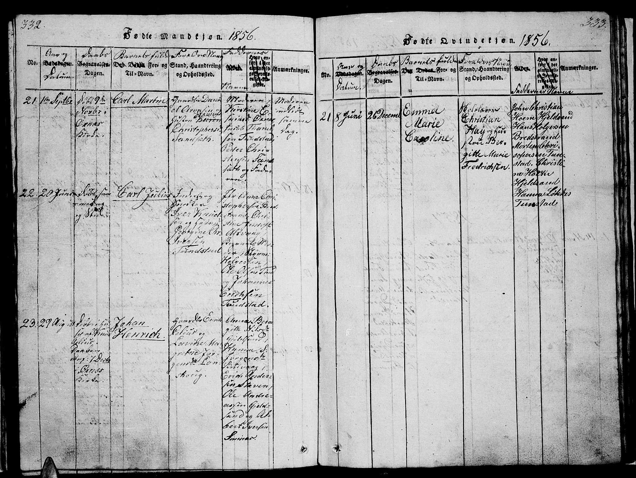 Ministerialprotokoller, klokkerbøker og fødselsregistre - Nordland, AV/SAT-A-1459/893/L1346: Parish register (copy) no. 893C01, 1820-1858, p. 332-333