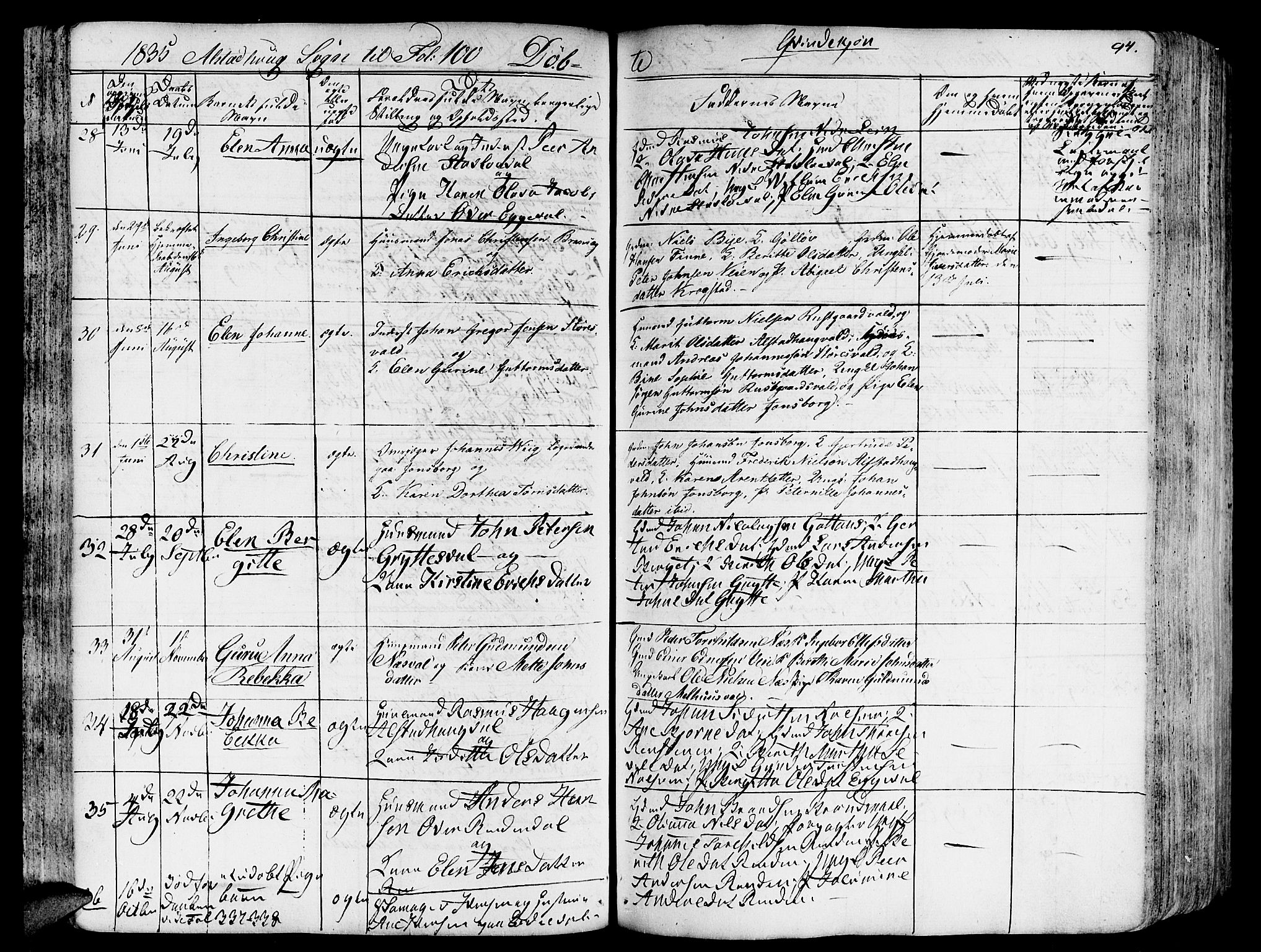 Ministerialprotokoller, klokkerbøker og fødselsregistre - Nord-Trøndelag, AV/SAT-A-1458/717/L0152: Parish register (official) no. 717A05 /1, 1825-1836, p. 94