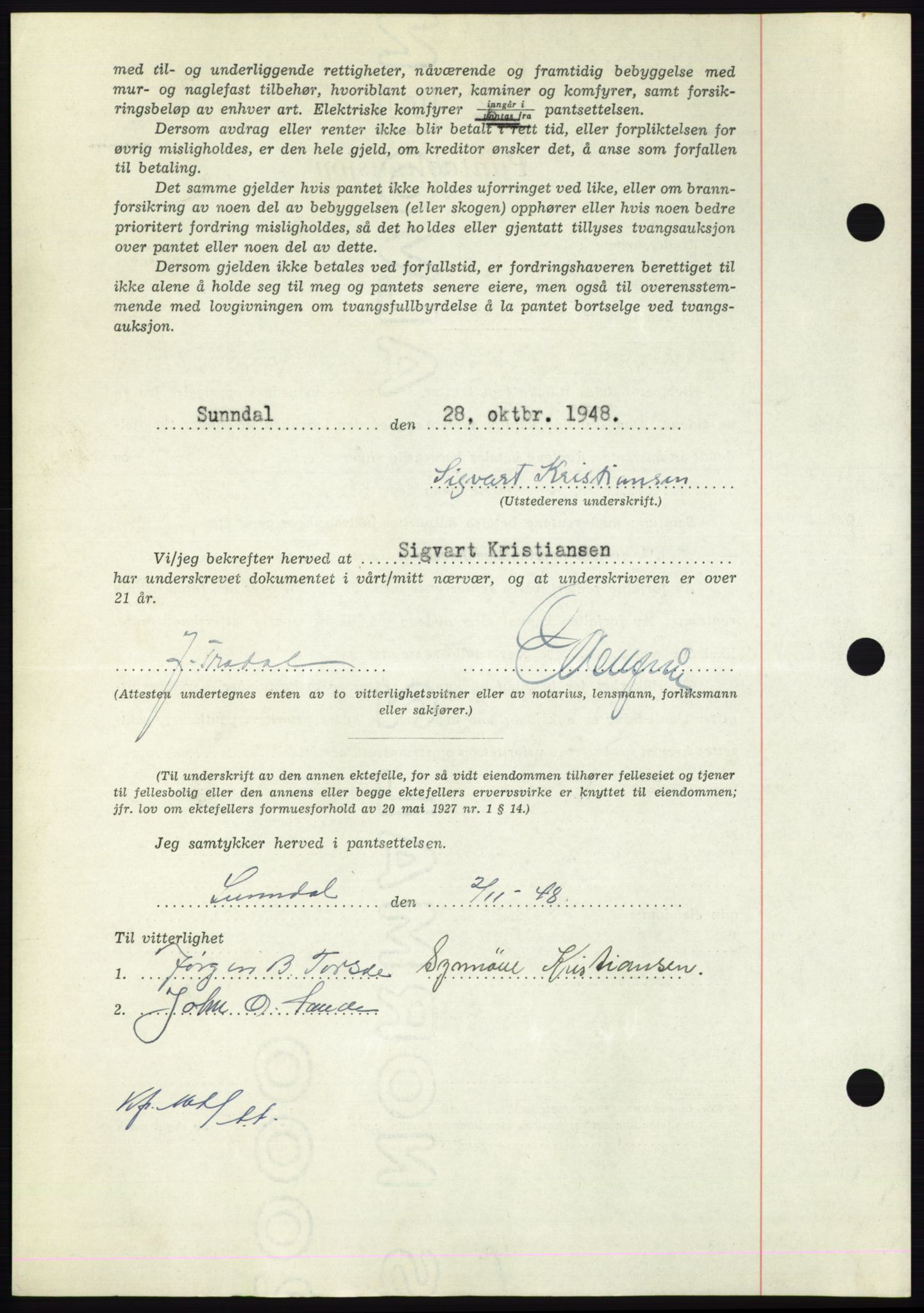 Nordmøre sorenskriveri, AV/SAT-A-4132/1/2/2Ca: Mortgage book no. B101, 1949-1949, Diary no: : 1359/1949