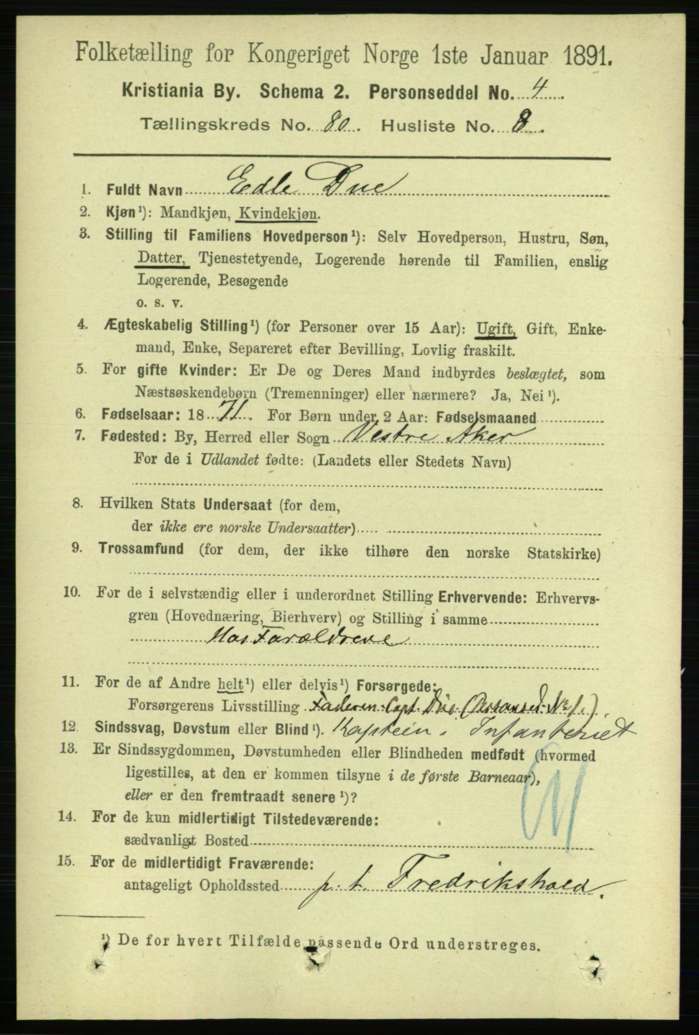 RA, 1891 census for 0301 Kristiania, 1891, p. 41387