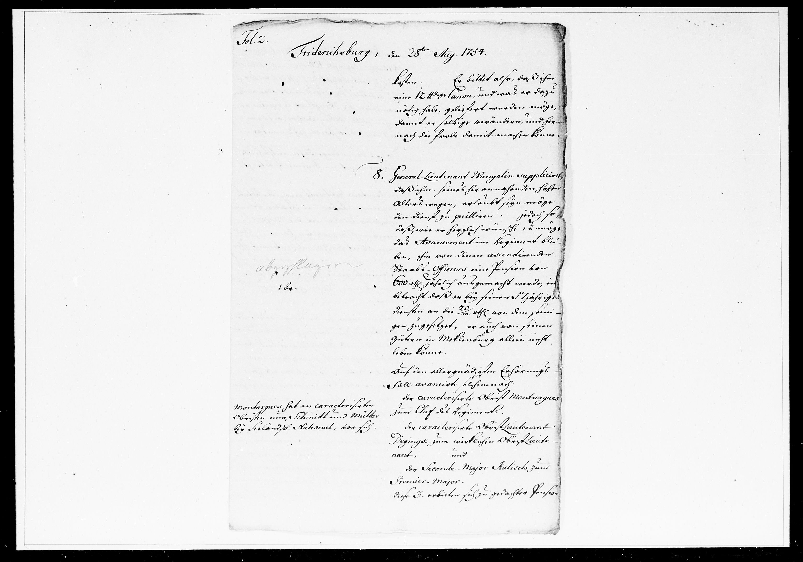 Krigskollegiet, Krigskancelliet, DRA/A-0006/-/1248-1258: Refererede sager, 1754, p. 346