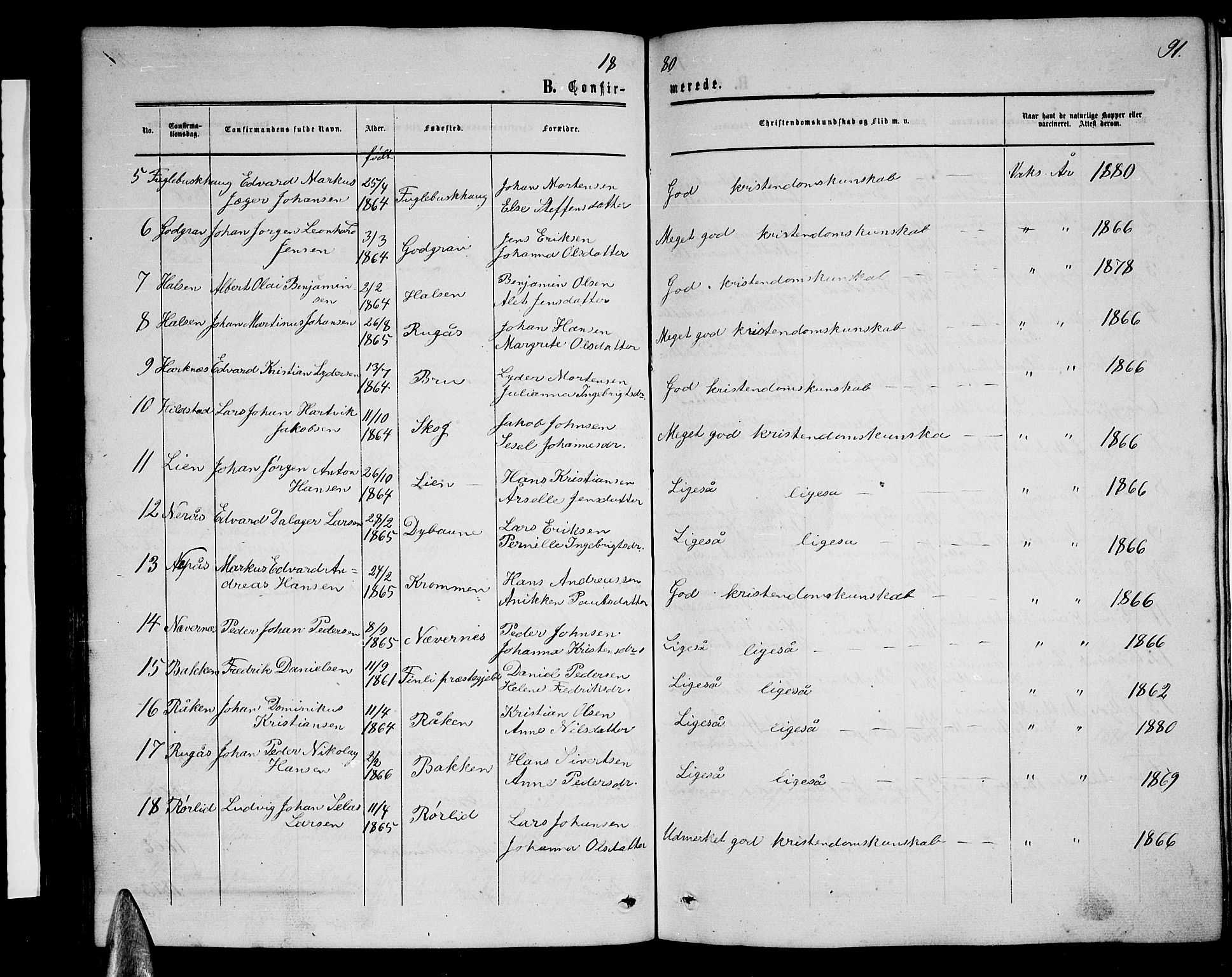 Ministerialprotokoller, klokkerbøker og fødselsregistre - Nordland, AV/SAT-A-1459/814/L0229: Parish register (copy) no. 814C02, 1859-1883, p. 91