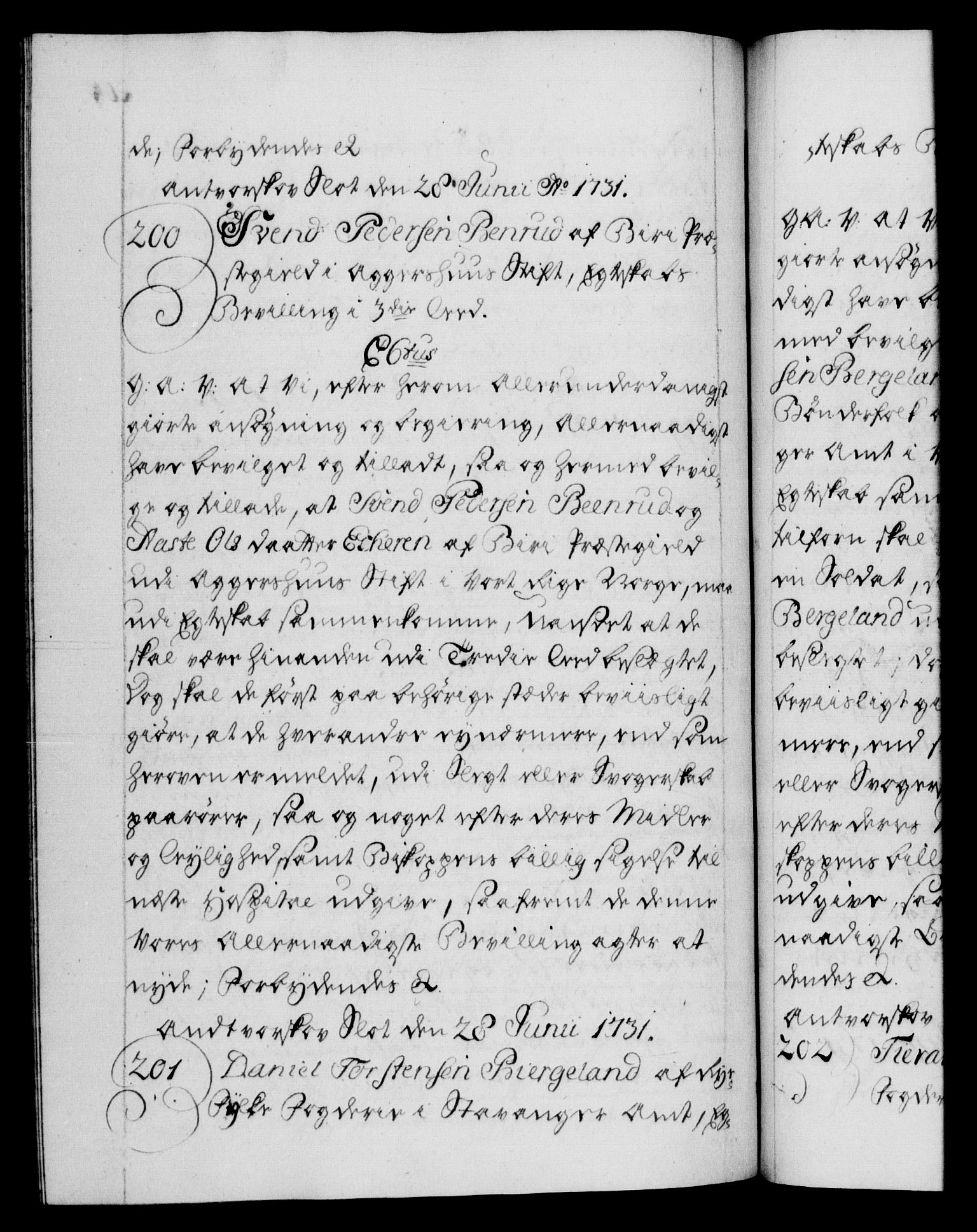 Danske Kanselli 1572-1799, AV/RA-EA-3023/F/Fc/Fca/Fcaa/L0027: Norske registre, 1730-1732, p. 208b