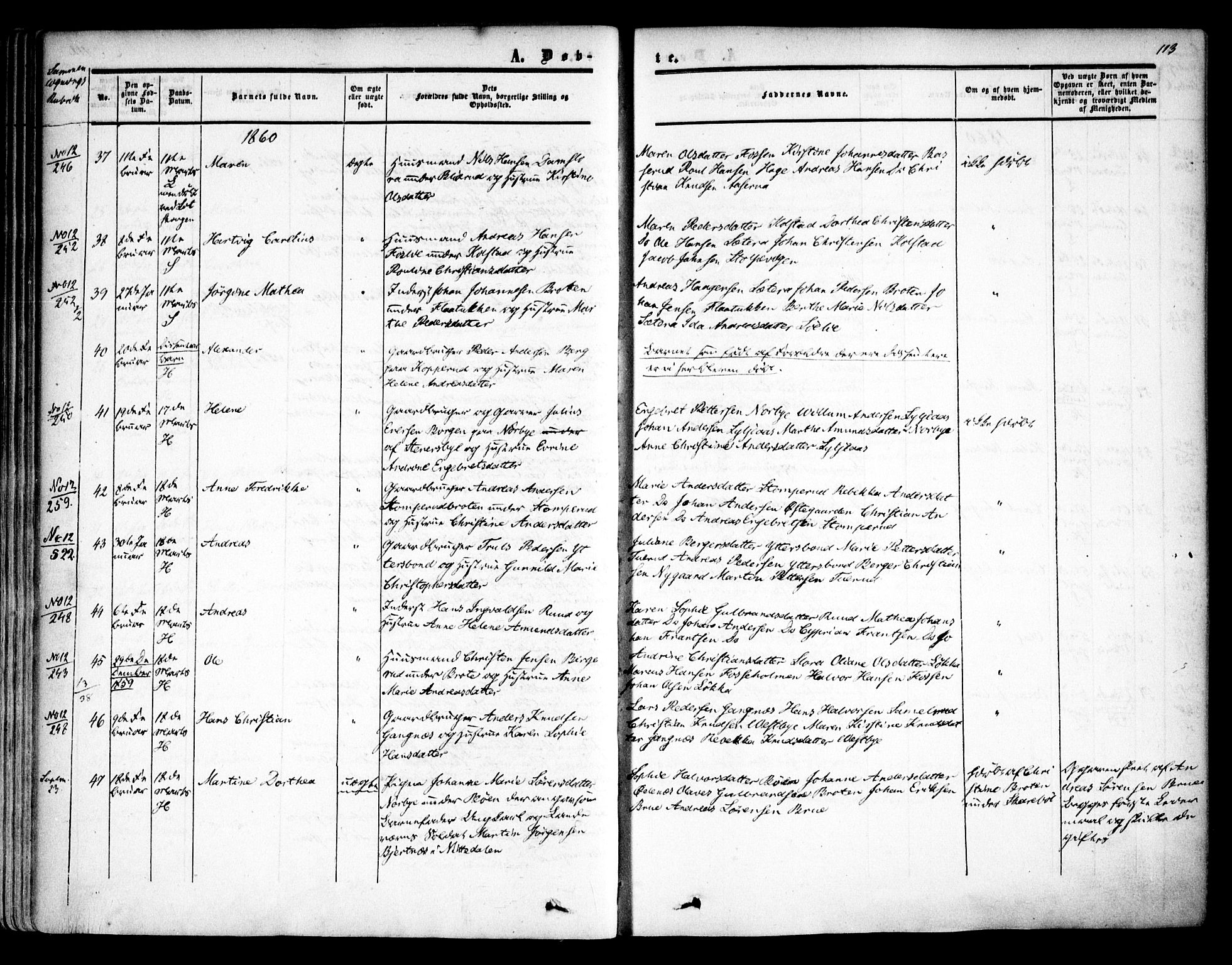 Høland prestekontor Kirkebøker, AV/SAO-A-10346a/F/Fa/L0010: Parish register (official) no. I 10, 1854-1861, p. 113