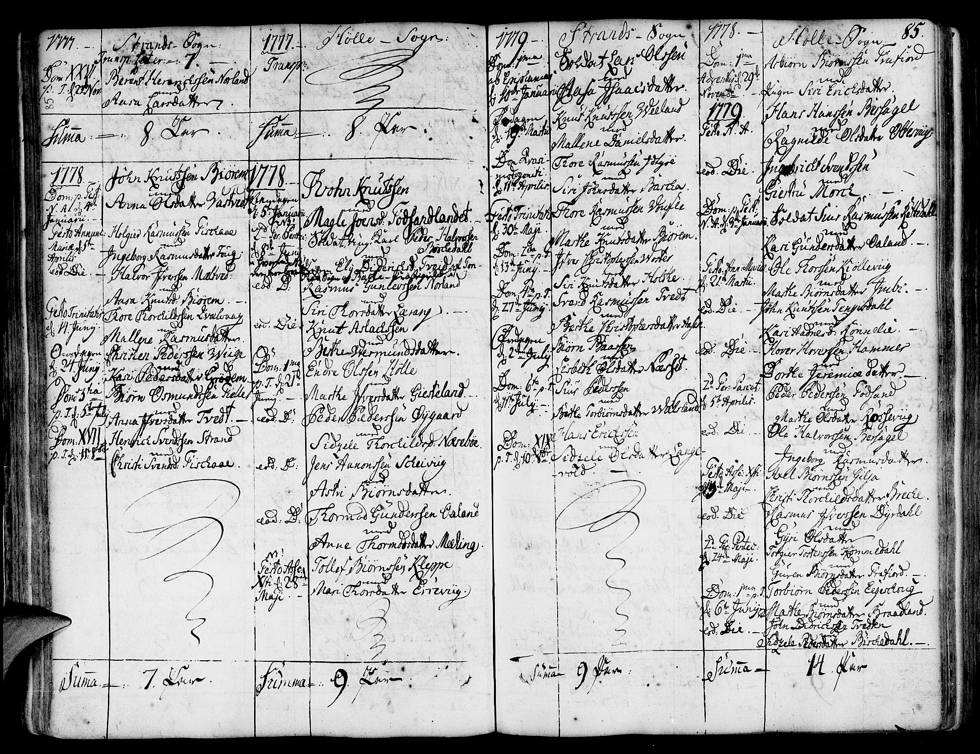 Strand sokneprestkontor, SAST/A-101828/H/Ha/Haa/L0003: Parish register (official) no. A 3, 1769-1816, p. 85