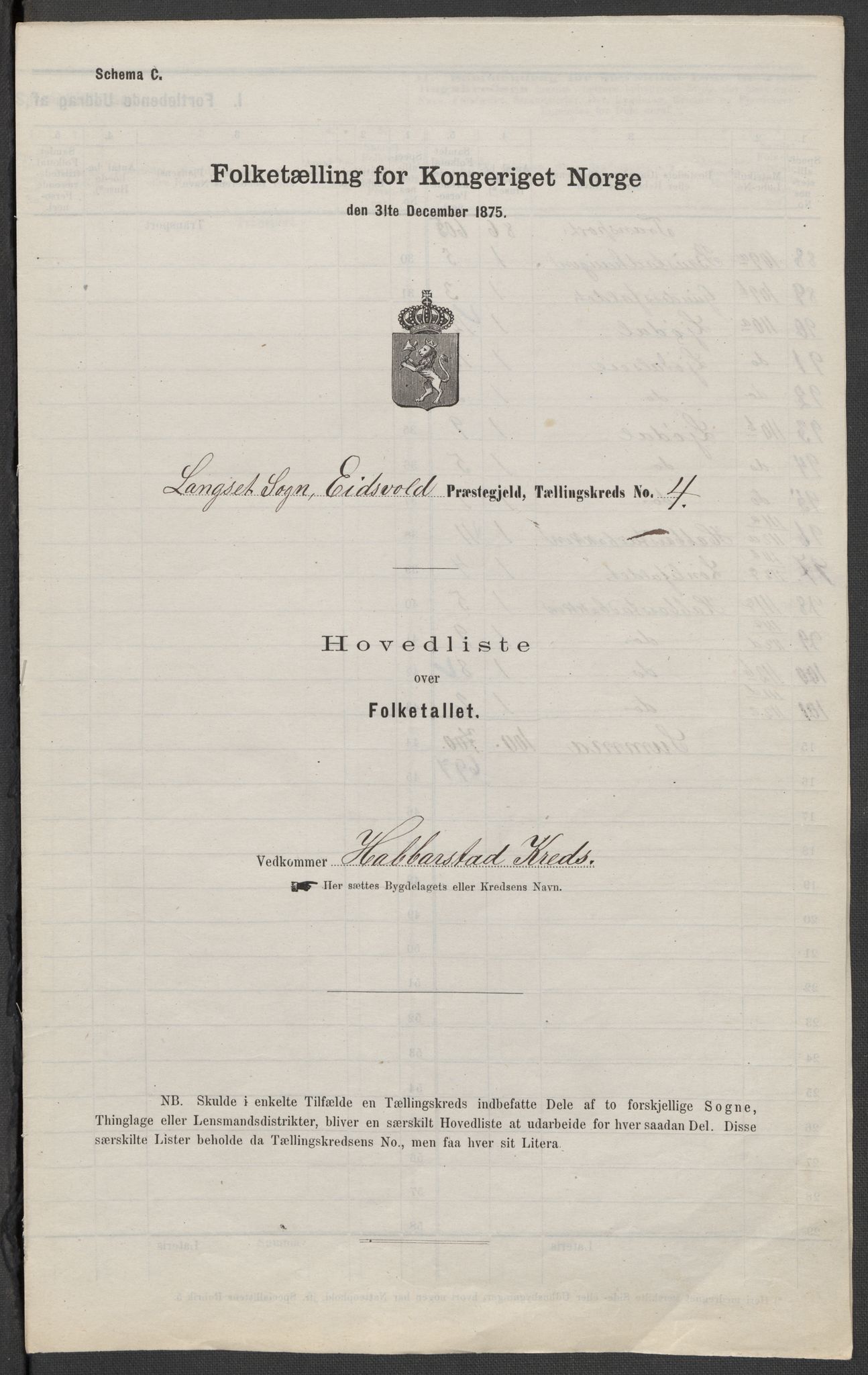 RA, 1875 census for 0237P Eidsvoll, 1875, p. 16