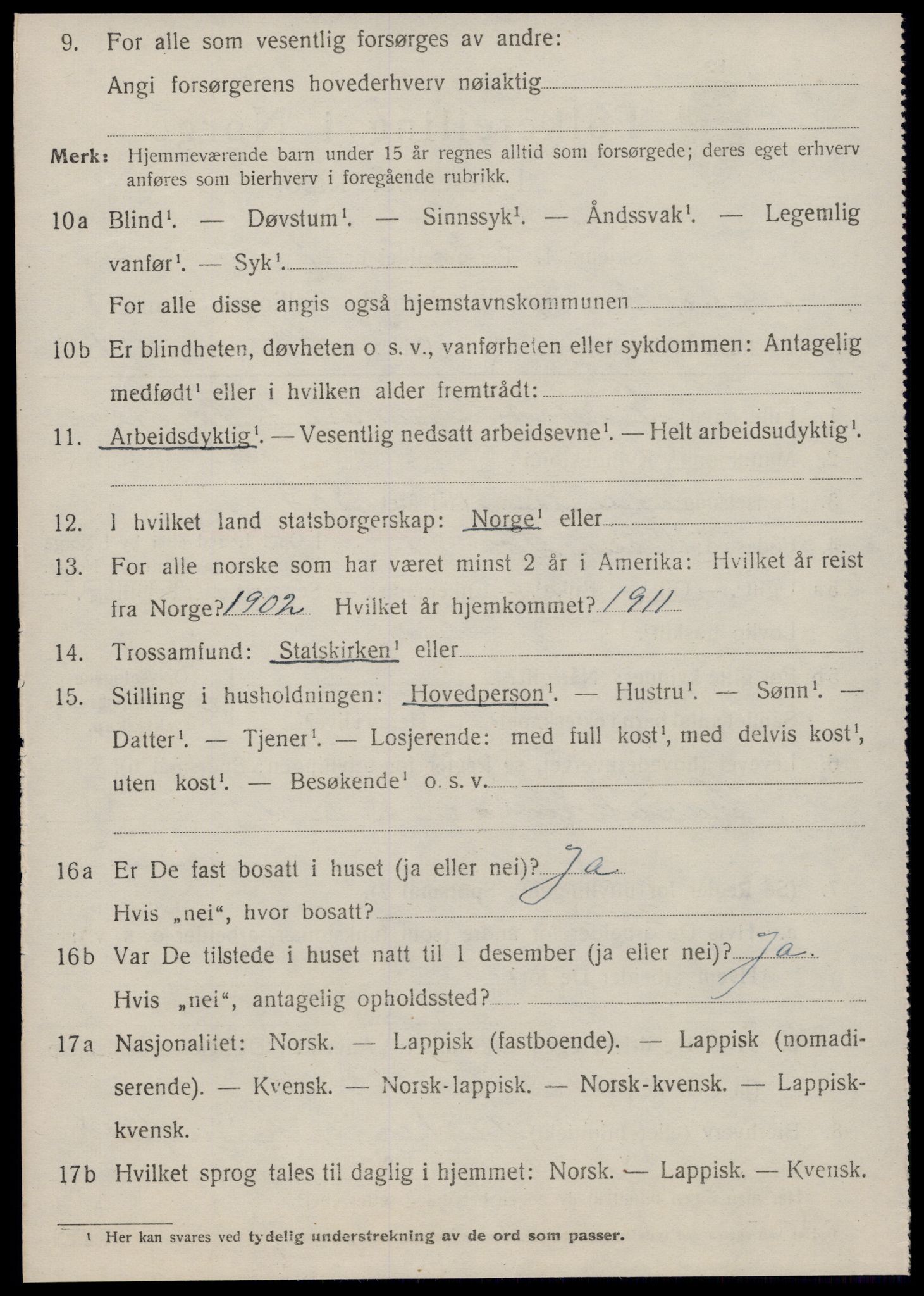 SAT, 1920 census for Osen, 1920, p. 3652