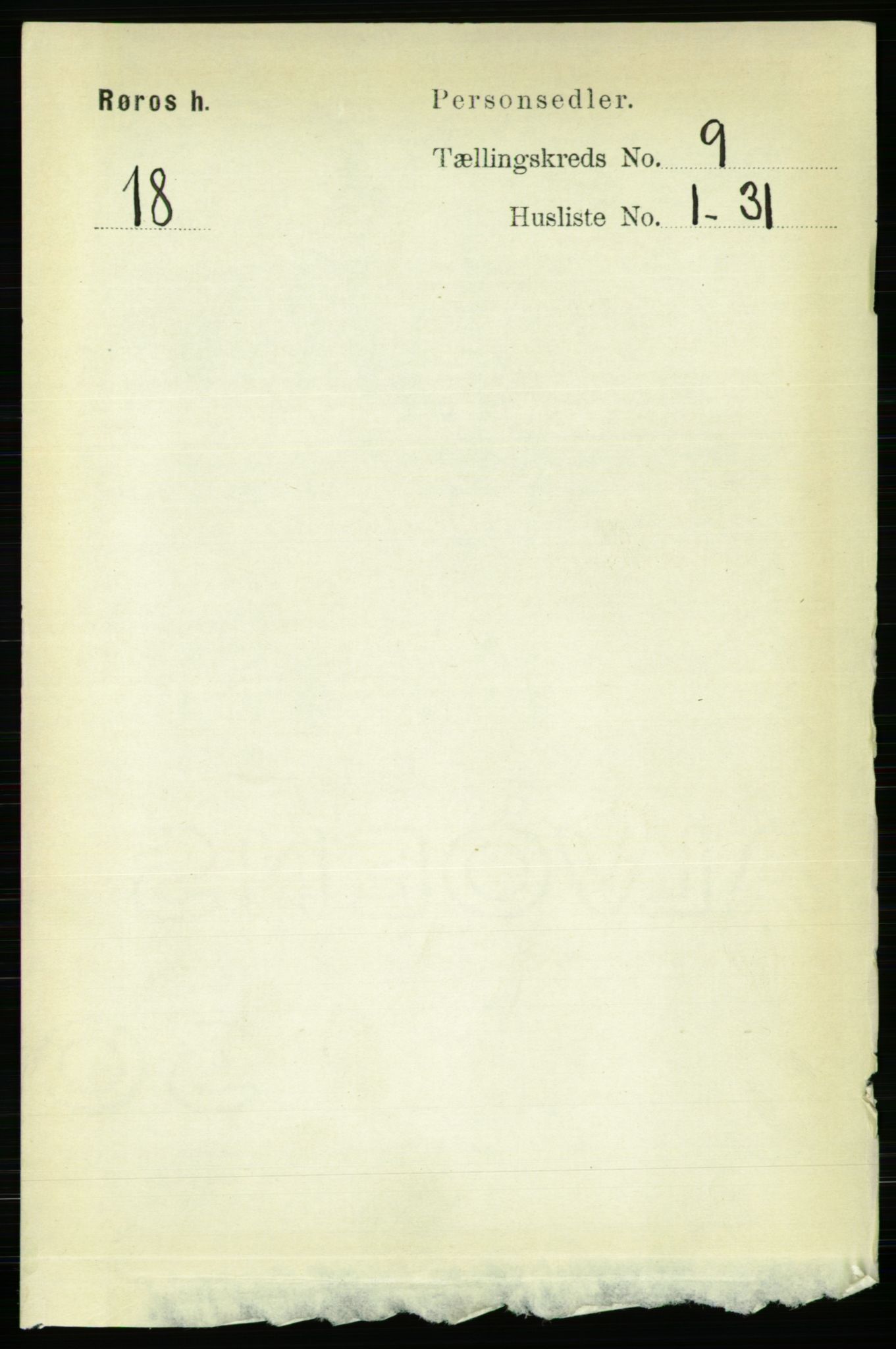 RA, 1891 census for 1640 Røros, 1891, p. 1821