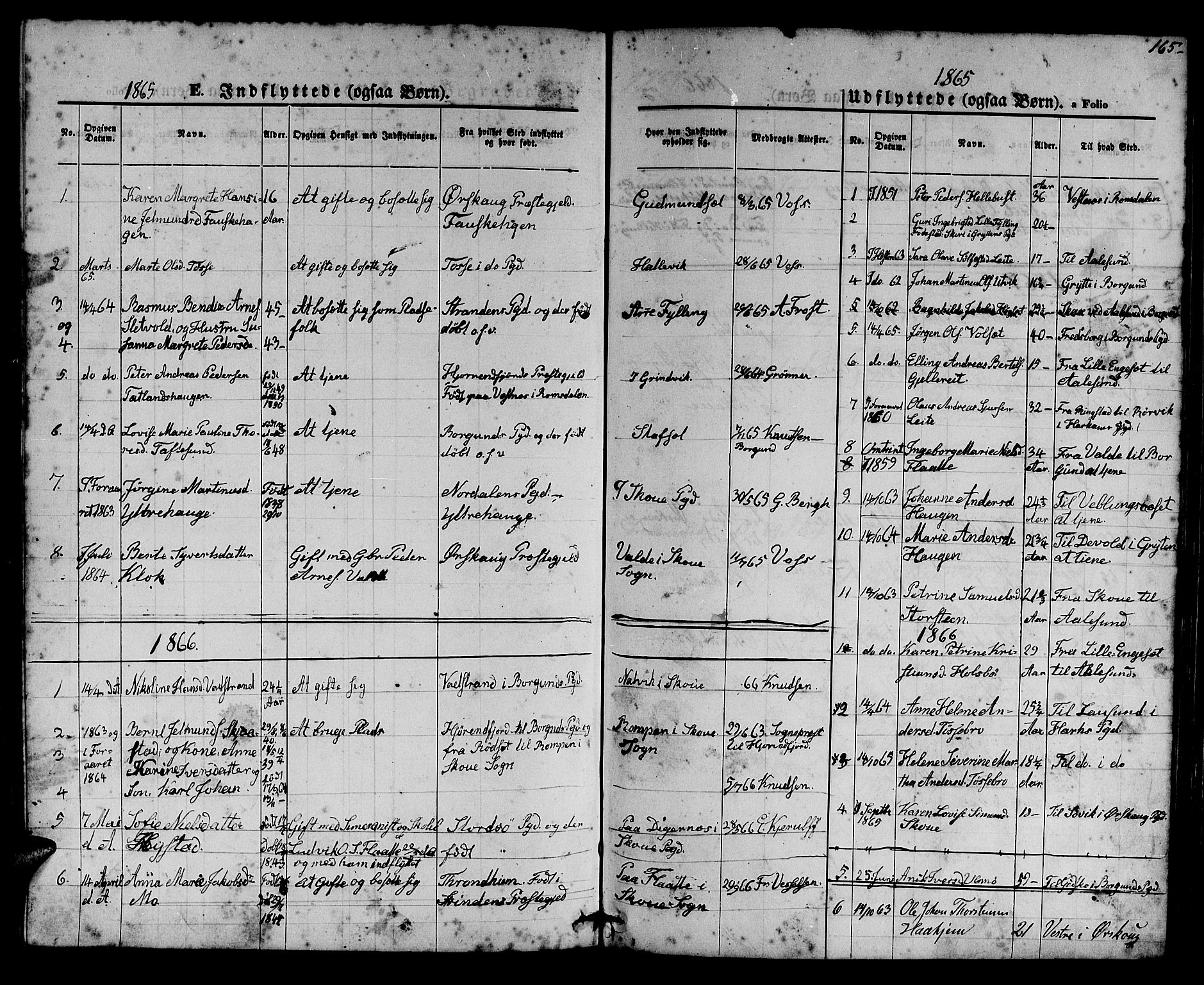 Ministerialprotokoller, klokkerbøker og fødselsregistre - Møre og Romsdal, SAT/A-1454/524/L0364: Parish register (copy) no. 524C05, 1865-1879, p. 165