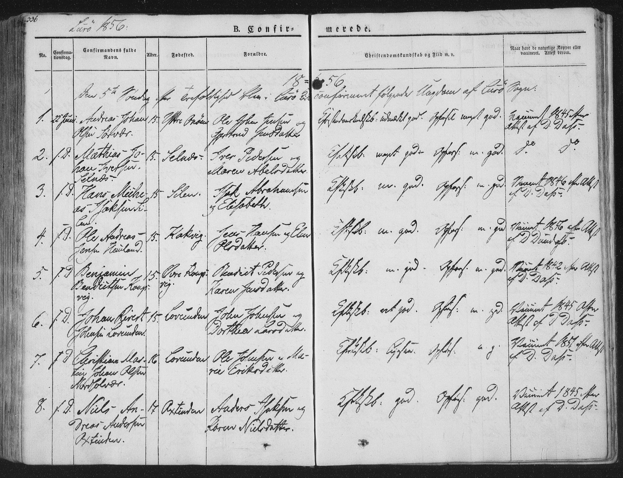 Ministerialprotokoller, klokkerbøker og fødselsregistre - Nordland, AV/SAT-A-1459/839/L0565: Parish register (official) no. 839A02, 1825-1862, p. 336