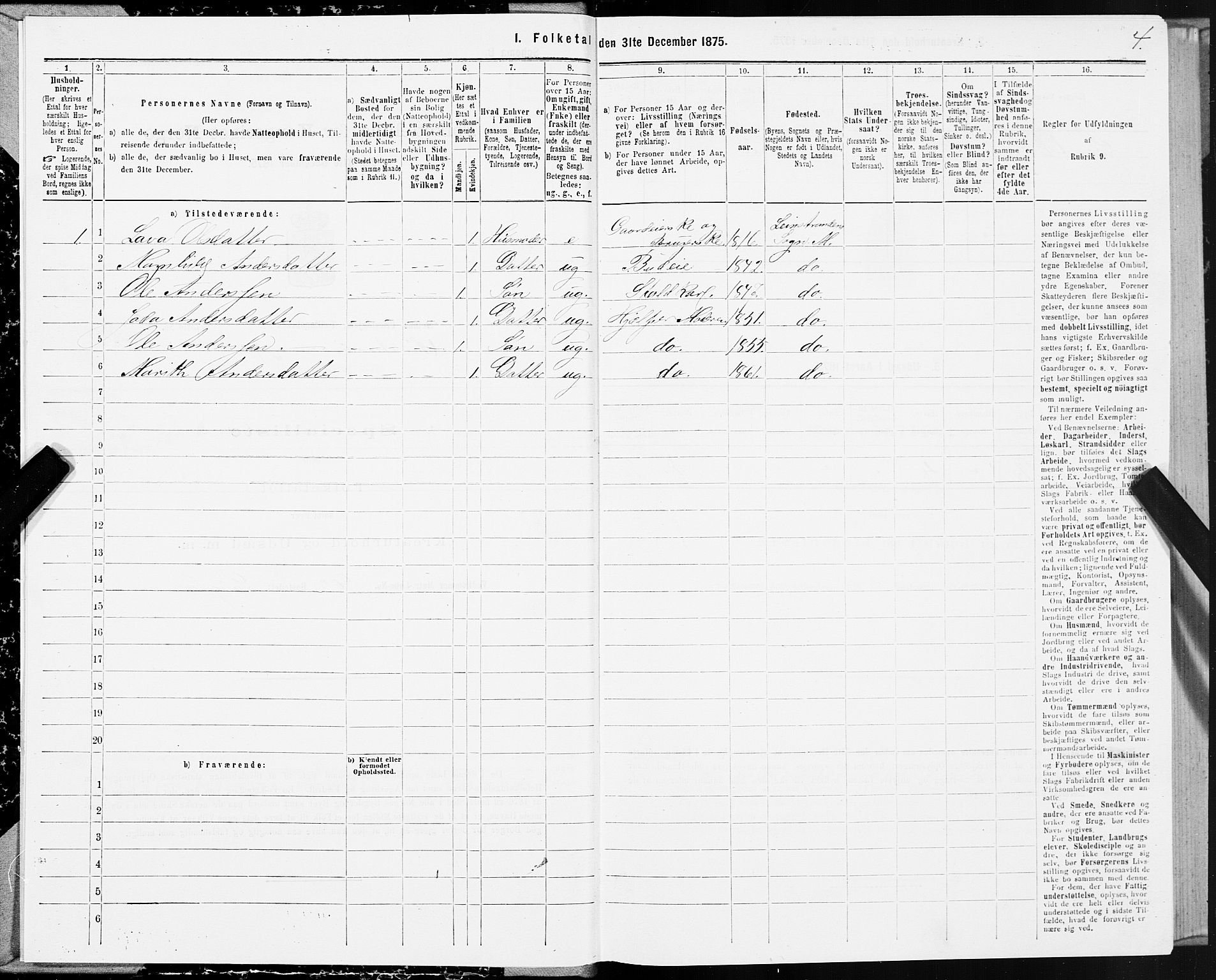 SAT, 1875 census for 1653P Melhus, 1875, p. 8004