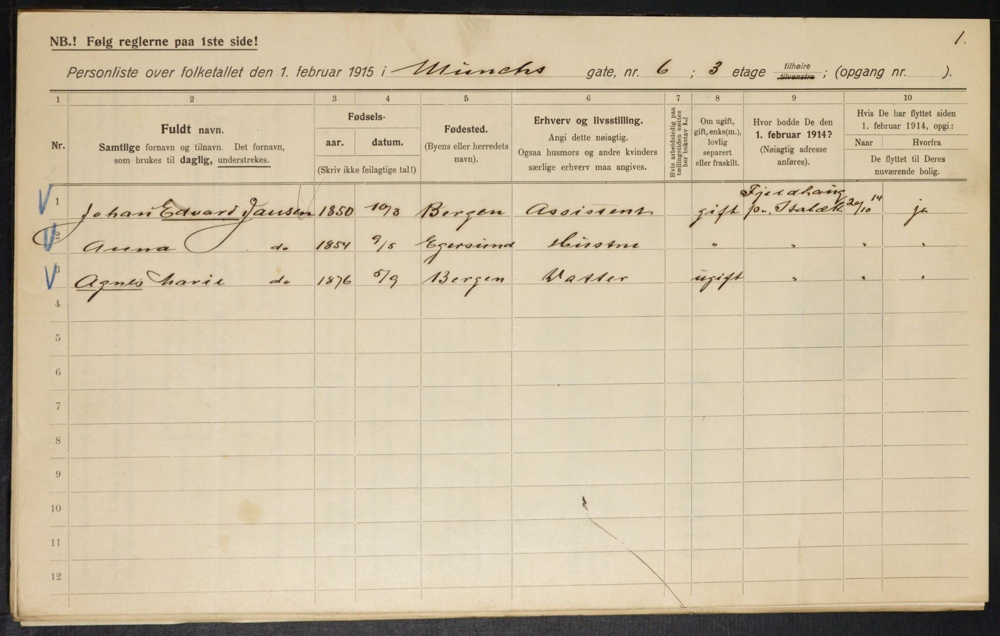 OBA, Municipal Census 1915 for Kristiania, 1915, p. 66088