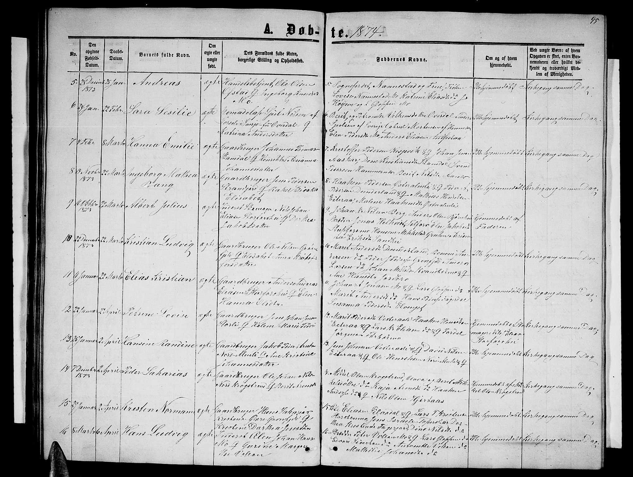 Ministerialprotokoller, klokkerbøker og fødselsregistre - Nordland, SAT/A-1459/827/L0415: Parish register (copy) no. 827C04, 1864-1886, p. 95