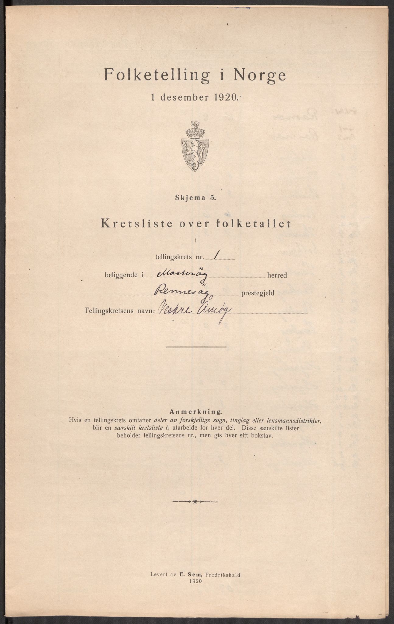 SAST, 1920 census for Mosterøy, 1920, p. 32