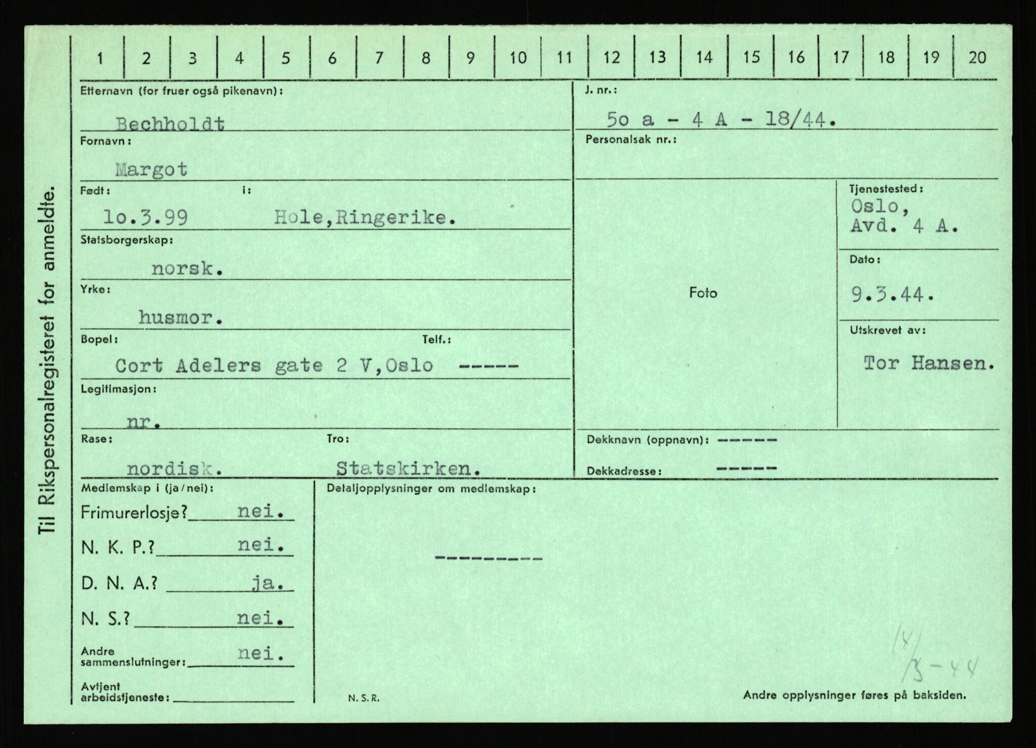 Statspolitiet - Hovedkontoret / Osloavdelingen, AV/RA-S-1329/C/Ca/L0002: Arneberg - Brand, 1943-1945, p. 1583