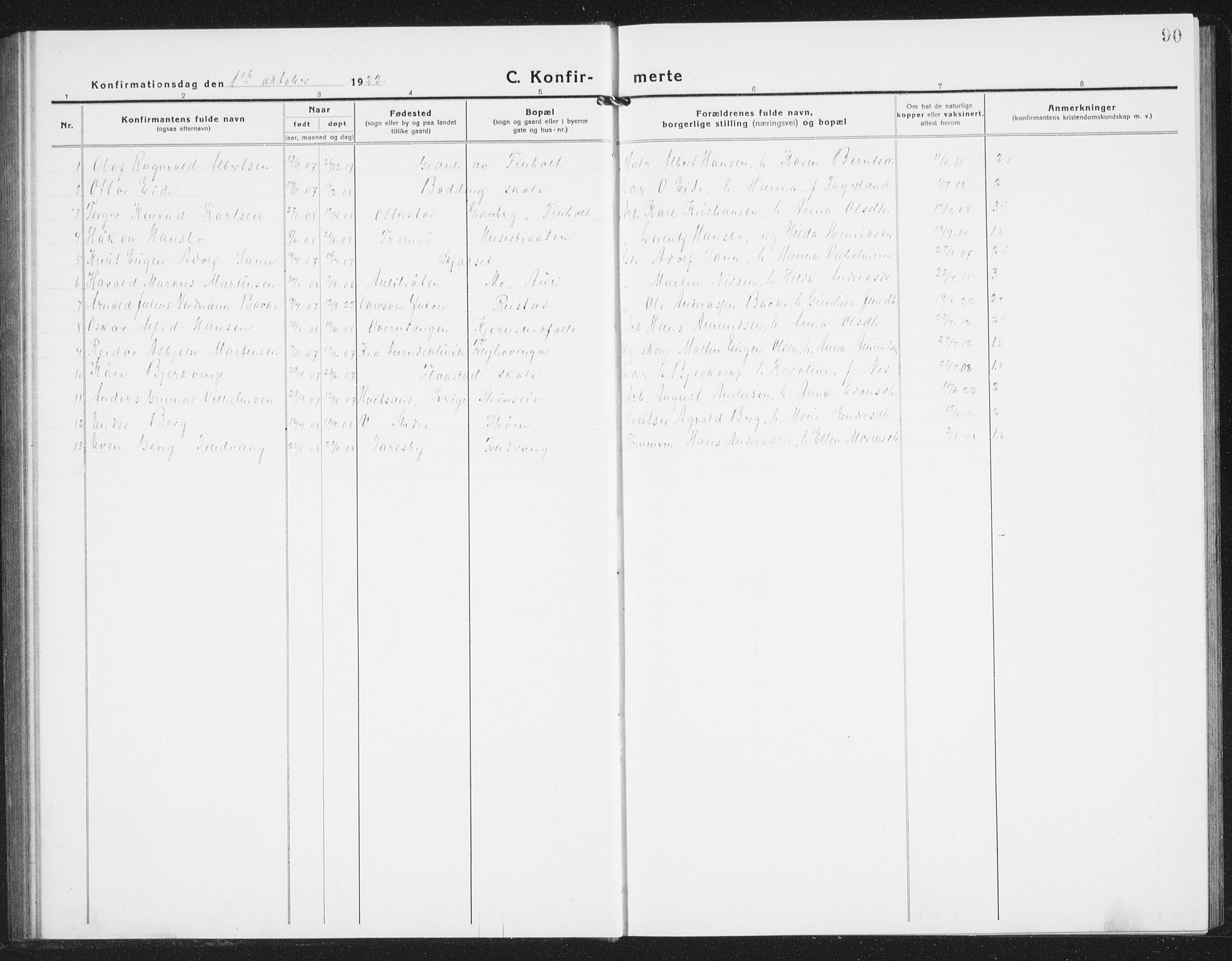 Nes prestekontor Kirkebøker, AV/SAO-A-10410/G/Gb/L0002: Parish register (copy) no. II 2, 1918-1942, p. 90