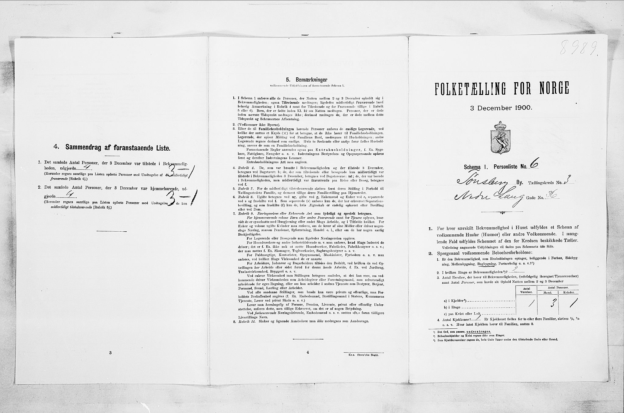 RA, 1900 census for Tønsberg, 1900, p. 435