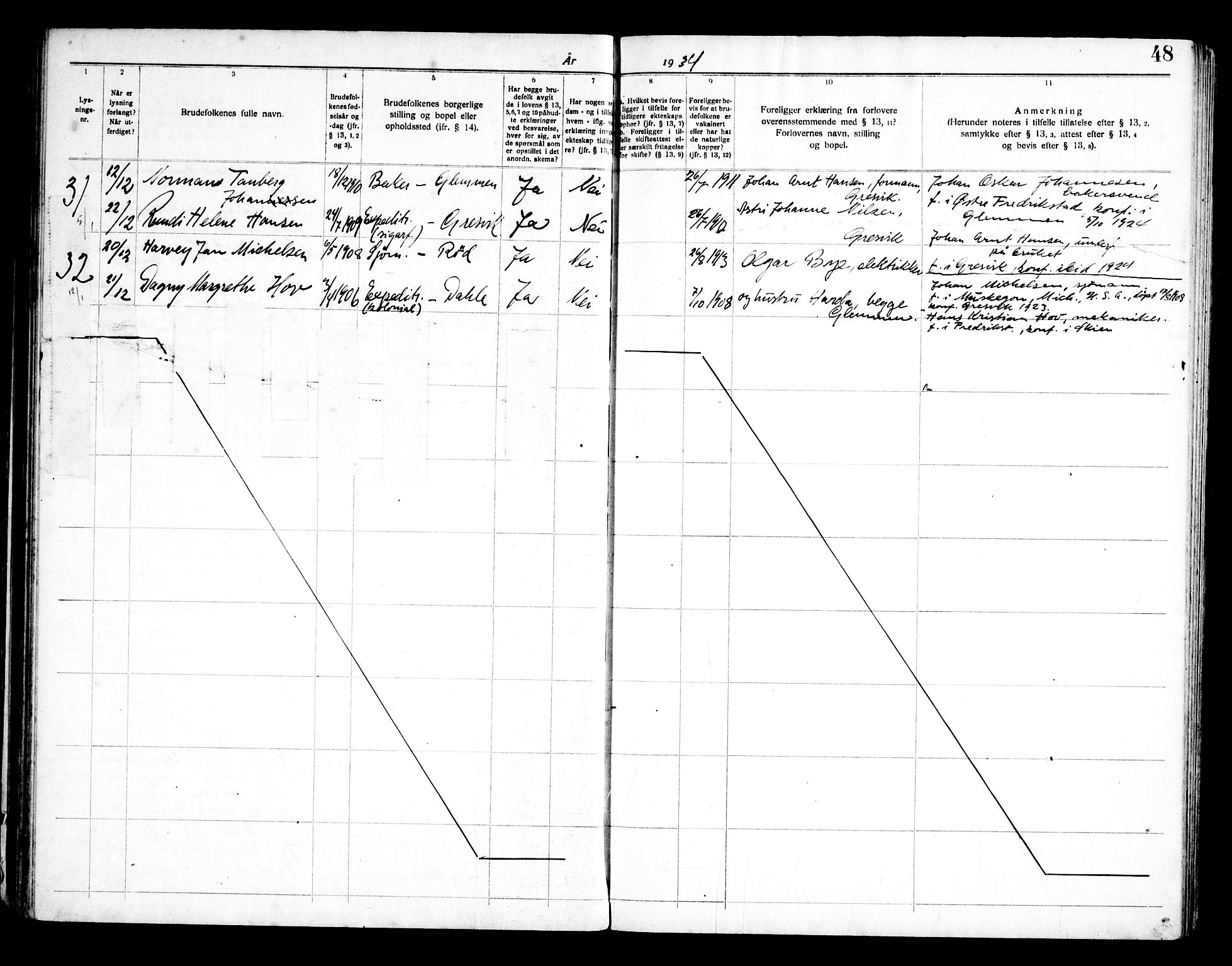 Onsøy prestekontor Kirkebøker, AV/SAO-A-10914/H/Hb/L0001: Banns register no. II 1, 1919-1949, p. 48