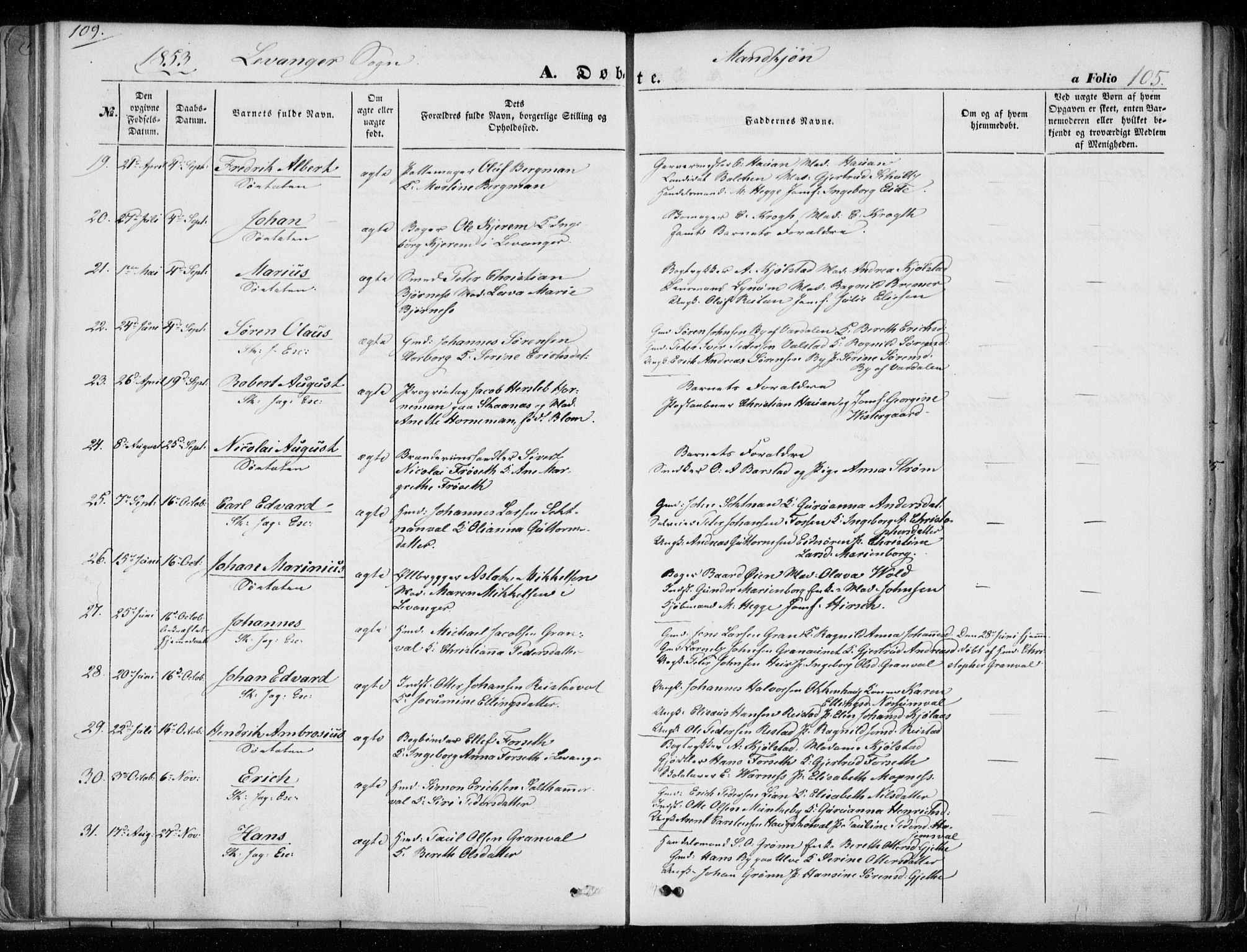 Ministerialprotokoller, klokkerbøker og fødselsregistre - Nord-Trøndelag, SAT/A-1458/720/L0183: Parish register (official) no. 720A01, 1836-1855, p. 105