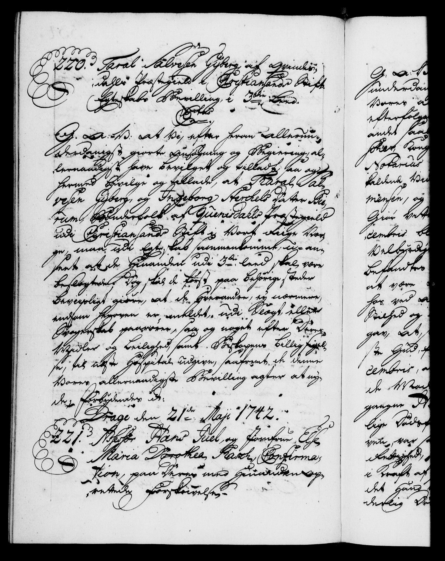 Danske Kanselli 1572-1799, AV/RA-EA-3023/F/Fc/Fca/Fcaa/L0032: Norske registre, 1741-1742, p. 534b