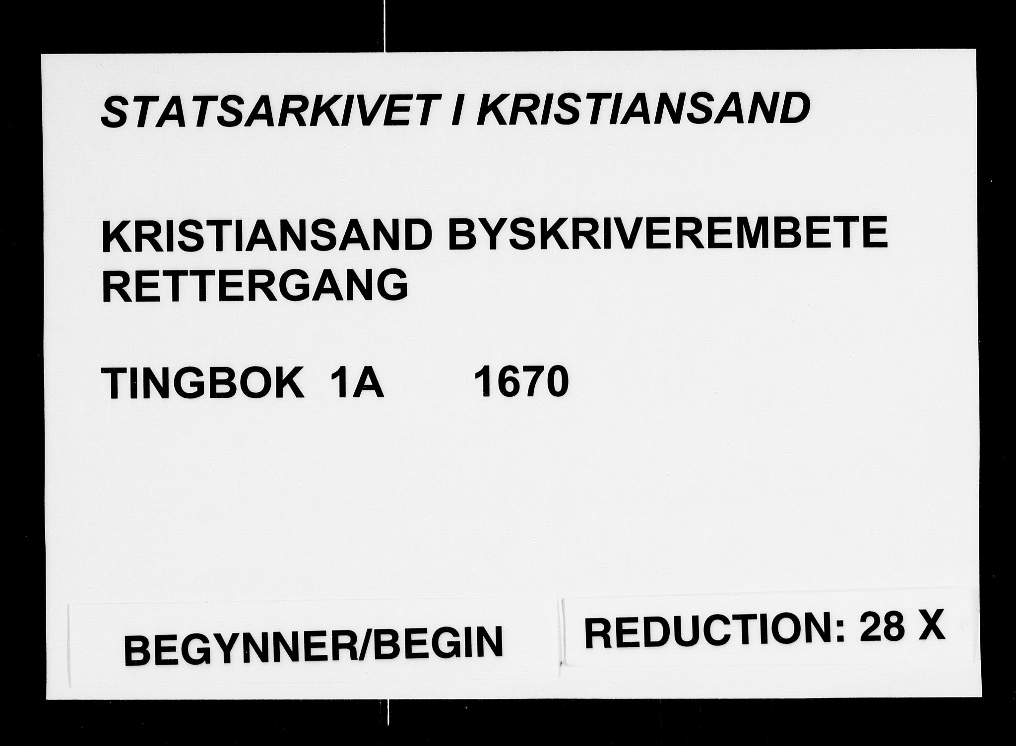 Kristiansand byrett, AV/SAK-1223-0001/F/Fa/L0002: Personregister til bytingsprotokoll nr. 1A, 1670