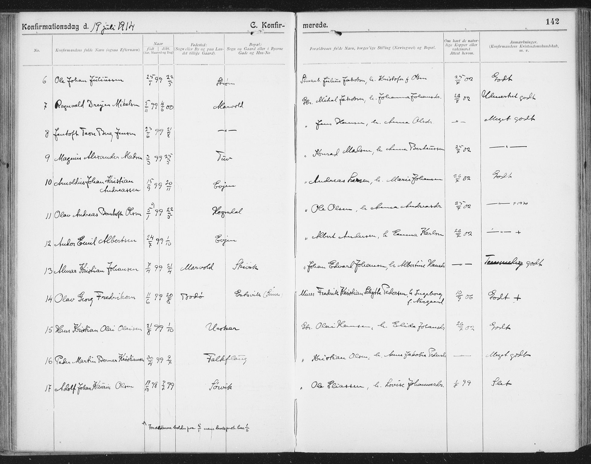 Ministerialprotokoller, klokkerbøker og fødselsregistre - Nordland, SAT/A-1459/804/L0081: Parish register (official) no. 804A02, 1901-1915, p. 142