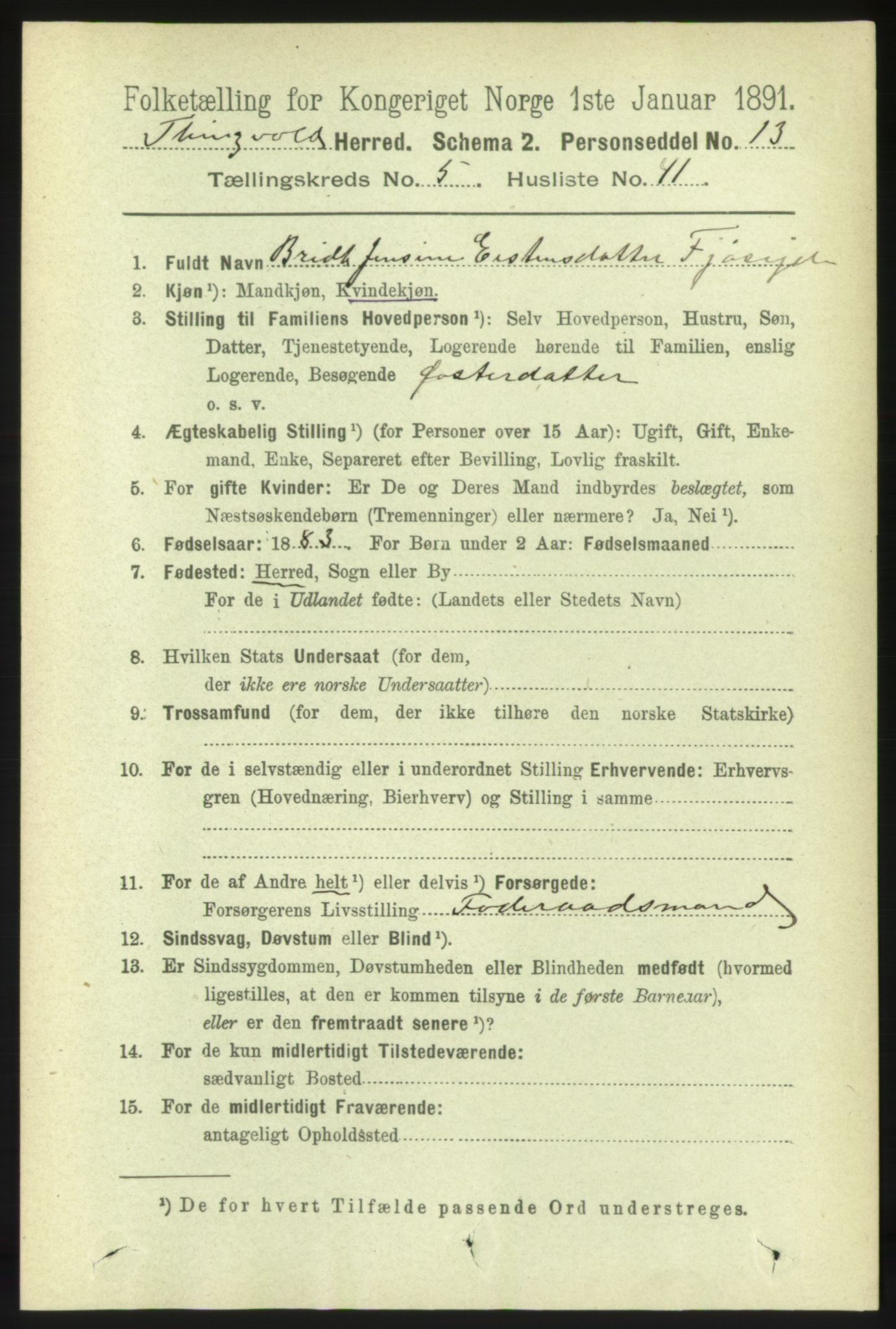 RA, 1891 census for 1560 Tingvoll, 1891, p. 2356