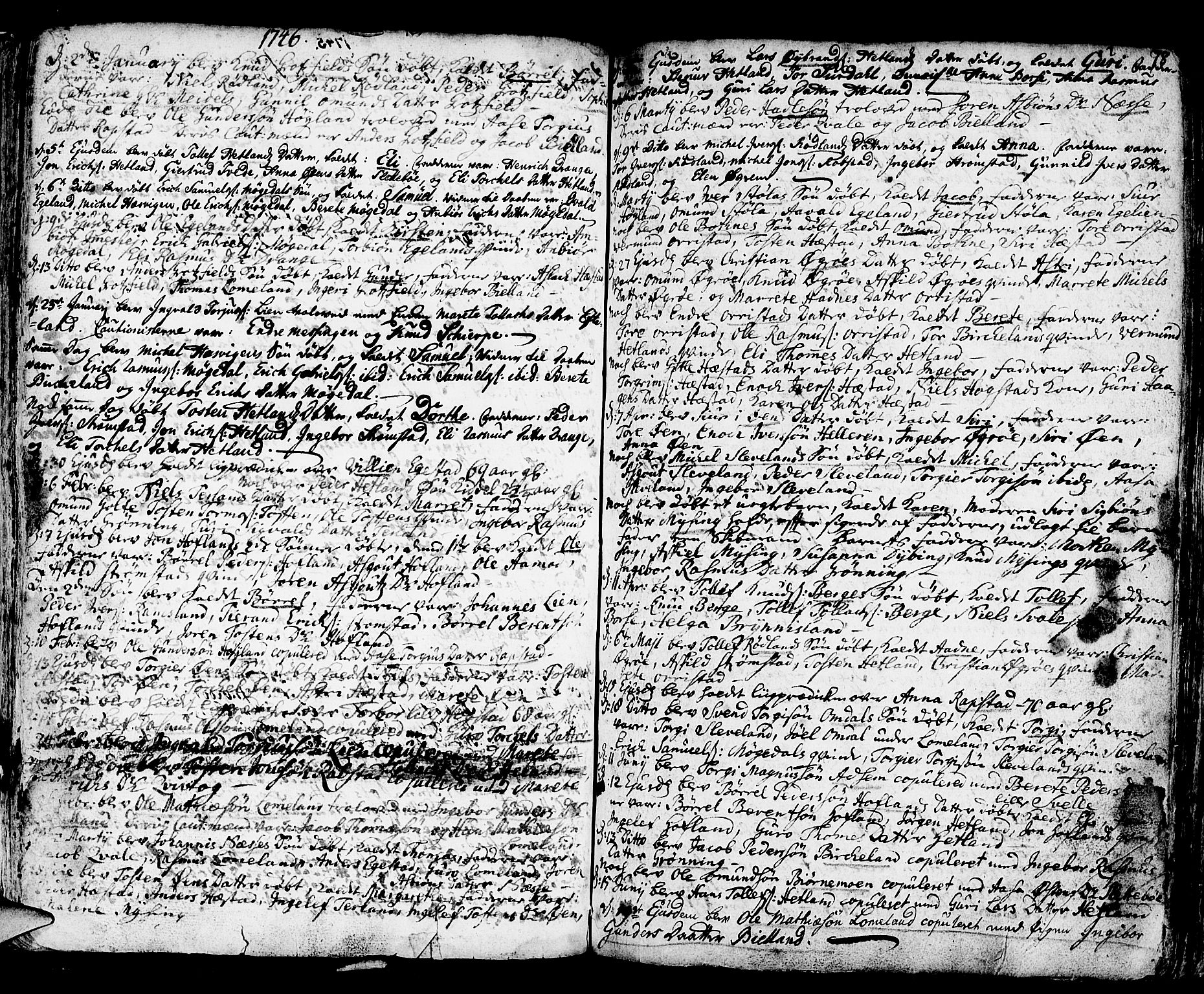 Helleland sokneprestkontor, SAST/A-101810: Parish register (official) no. A 1 /1, 1713-1761, p. 78