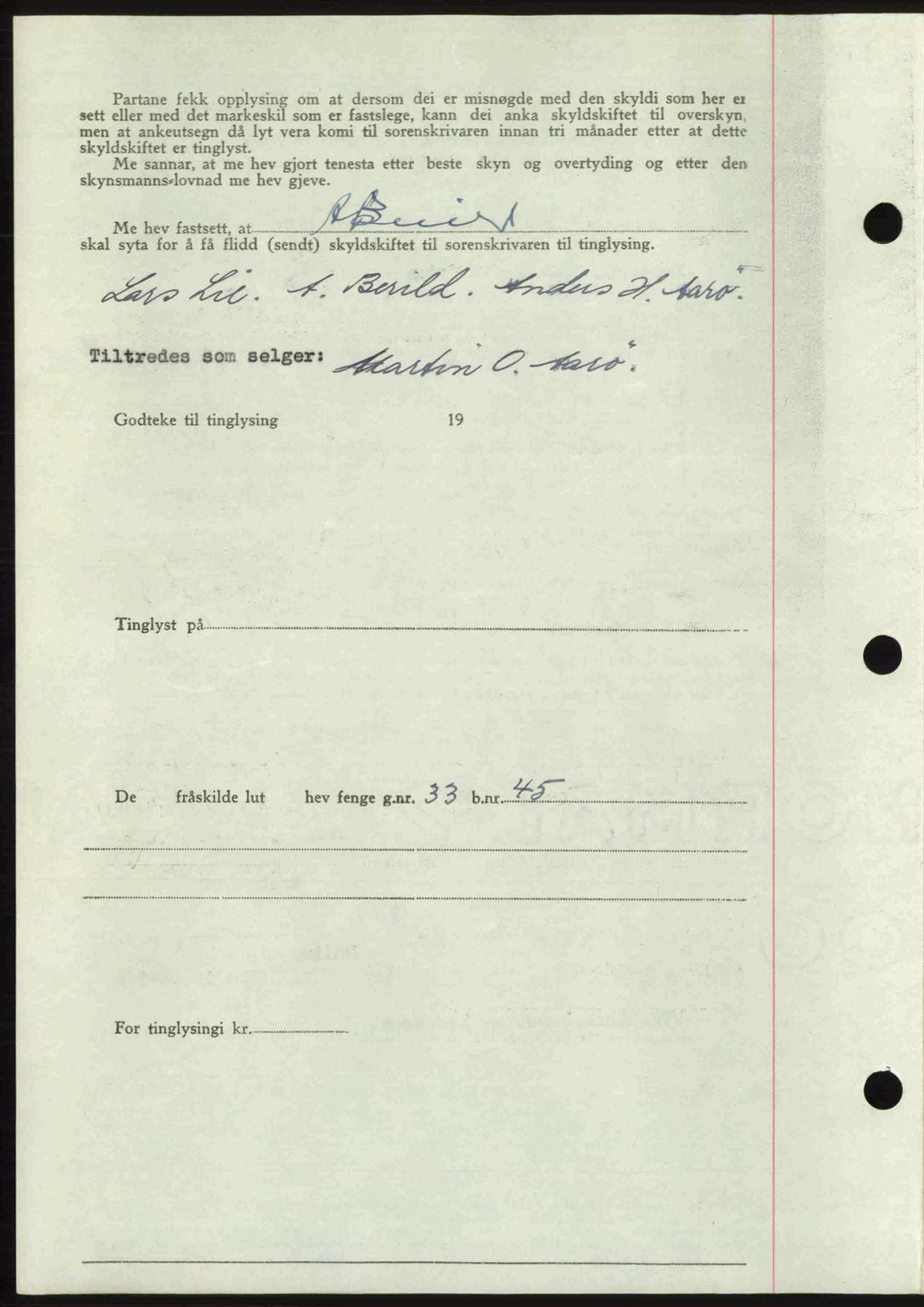 Romsdal sorenskriveri, AV/SAT-A-4149/1/2/2C: Mortgage book no. A21, 1946-1946, Diary no: : 2045/1946