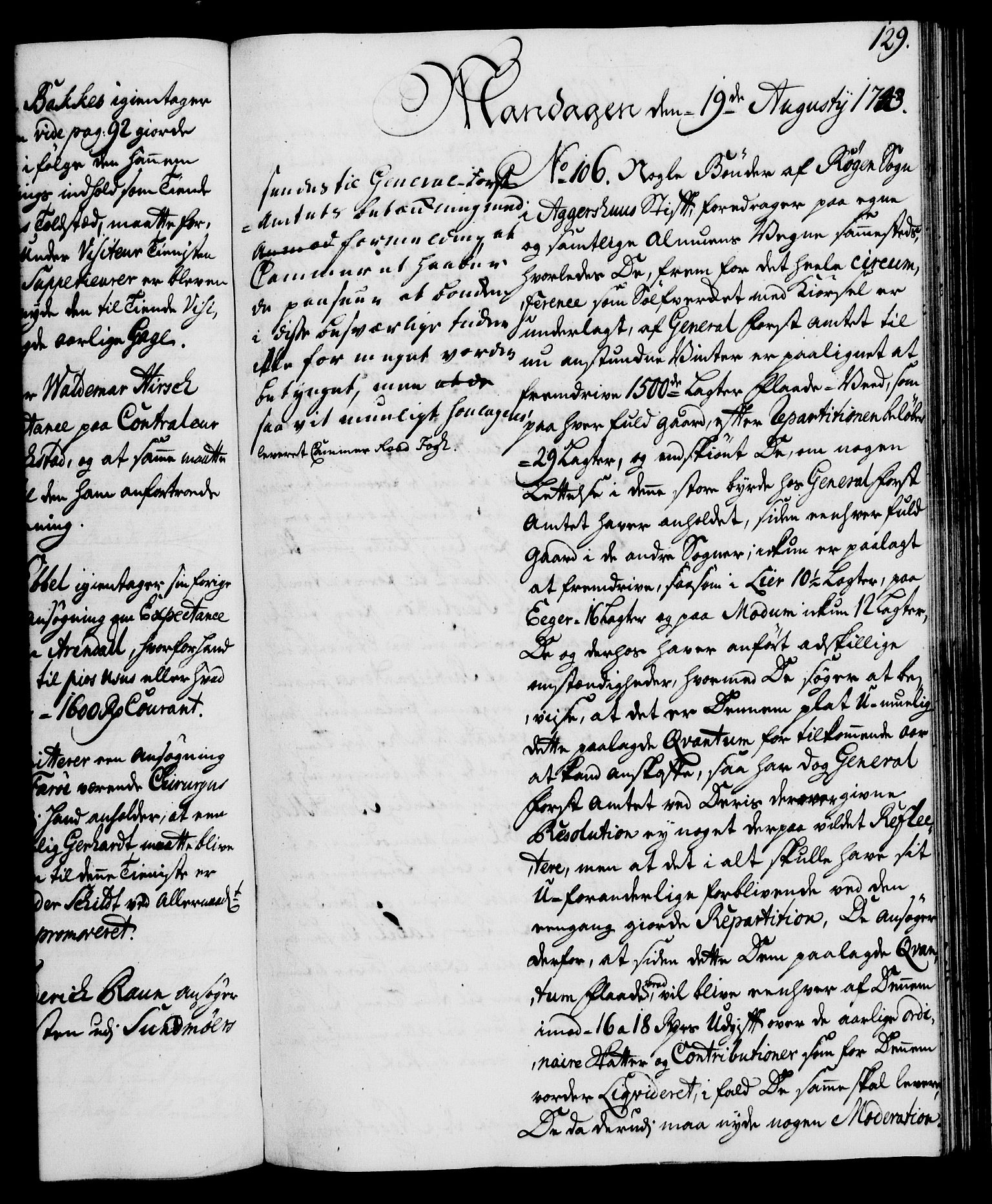 Rentekammeret, Kammerkanselliet, AV/RA-EA-3111/G/Gh/Gha/L0025: Norsk ekstraktmemorialprotokoll (merket RK 53.70), 1743-1744, p. 129