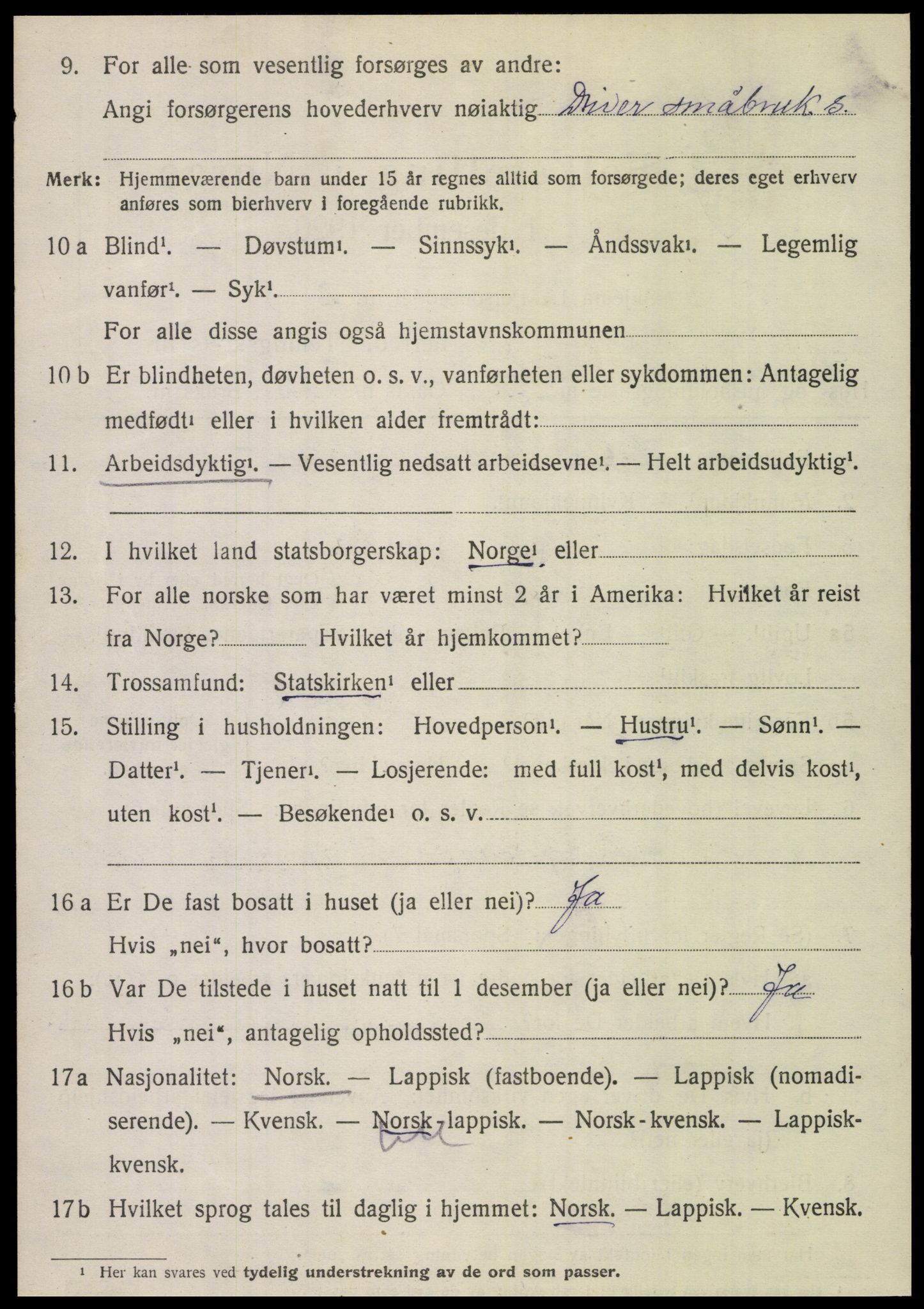 SAT, 1920 census for Leiranger, 1920, p. 2082