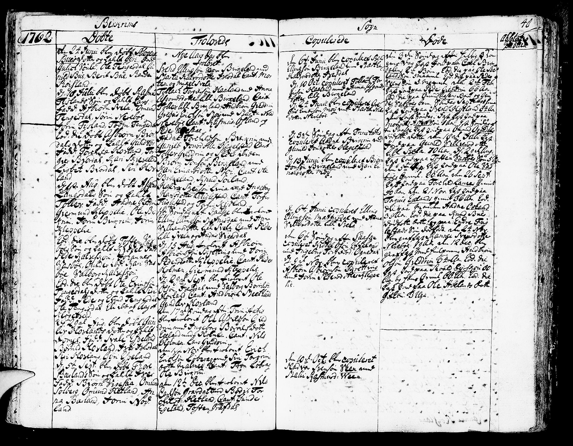 Helleland sokneprestkontor, SAST/A-101810: Parish register (official) no. A 2 /2, 1762-1791, p. 48