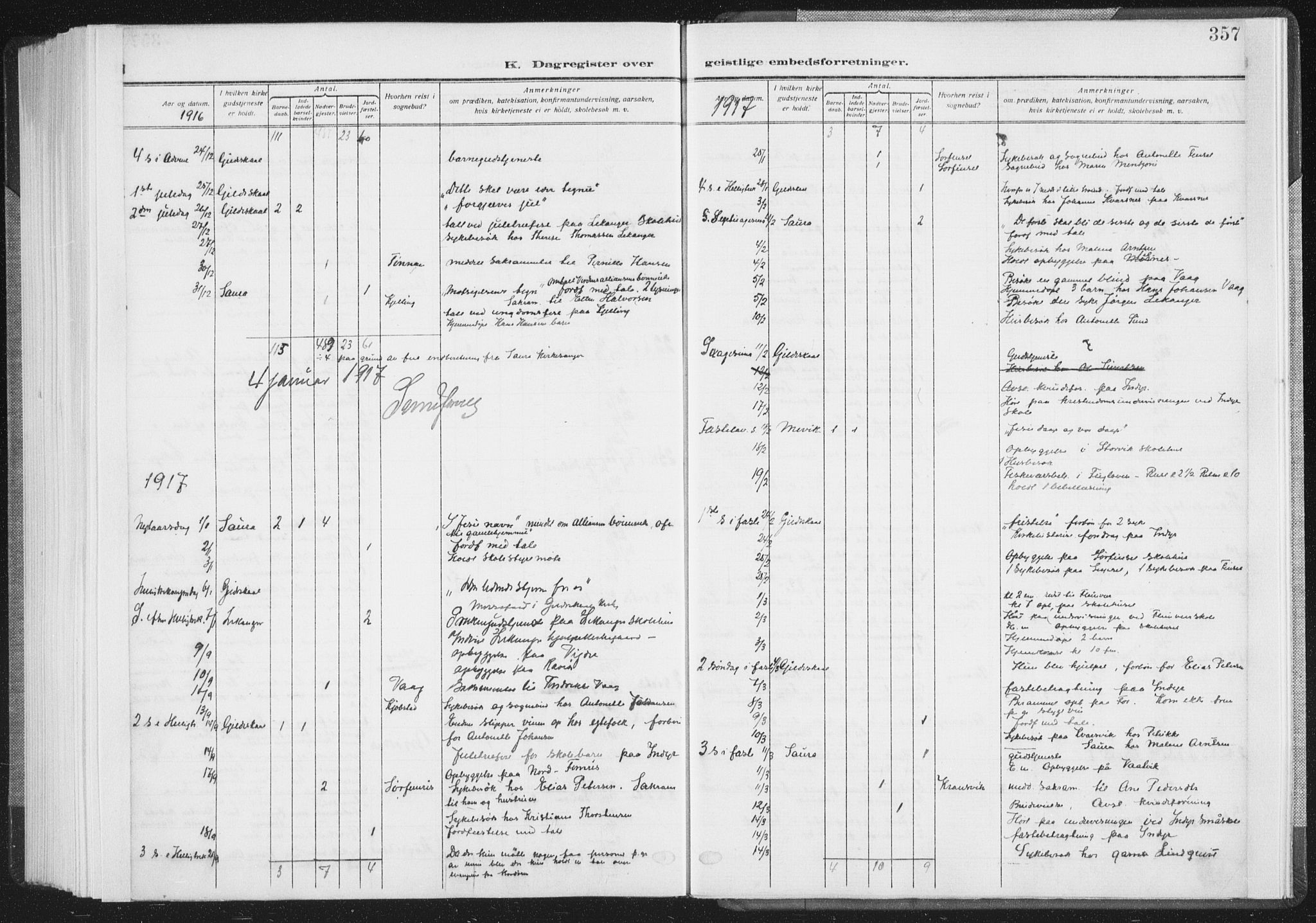 Ministerialprotokoller, klokkerbøker og fødselsregistre - Nordland, SAT/A-1459/805/L0104: Parish register (official) no. 805A09, 1909-1926, p. 357