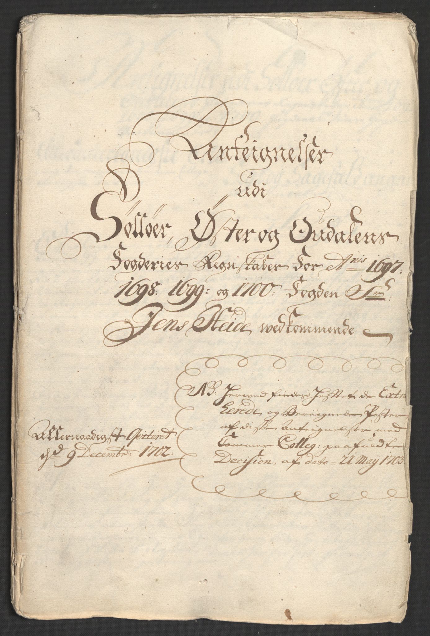 Rentekammeret inntil 1814, Reviderte regnskaper, Fogderegnskap, AV/RA-EA-4092/R13/L0838: Fogderegnskap Solør, Odal og Østerdal, 1700, p. 296