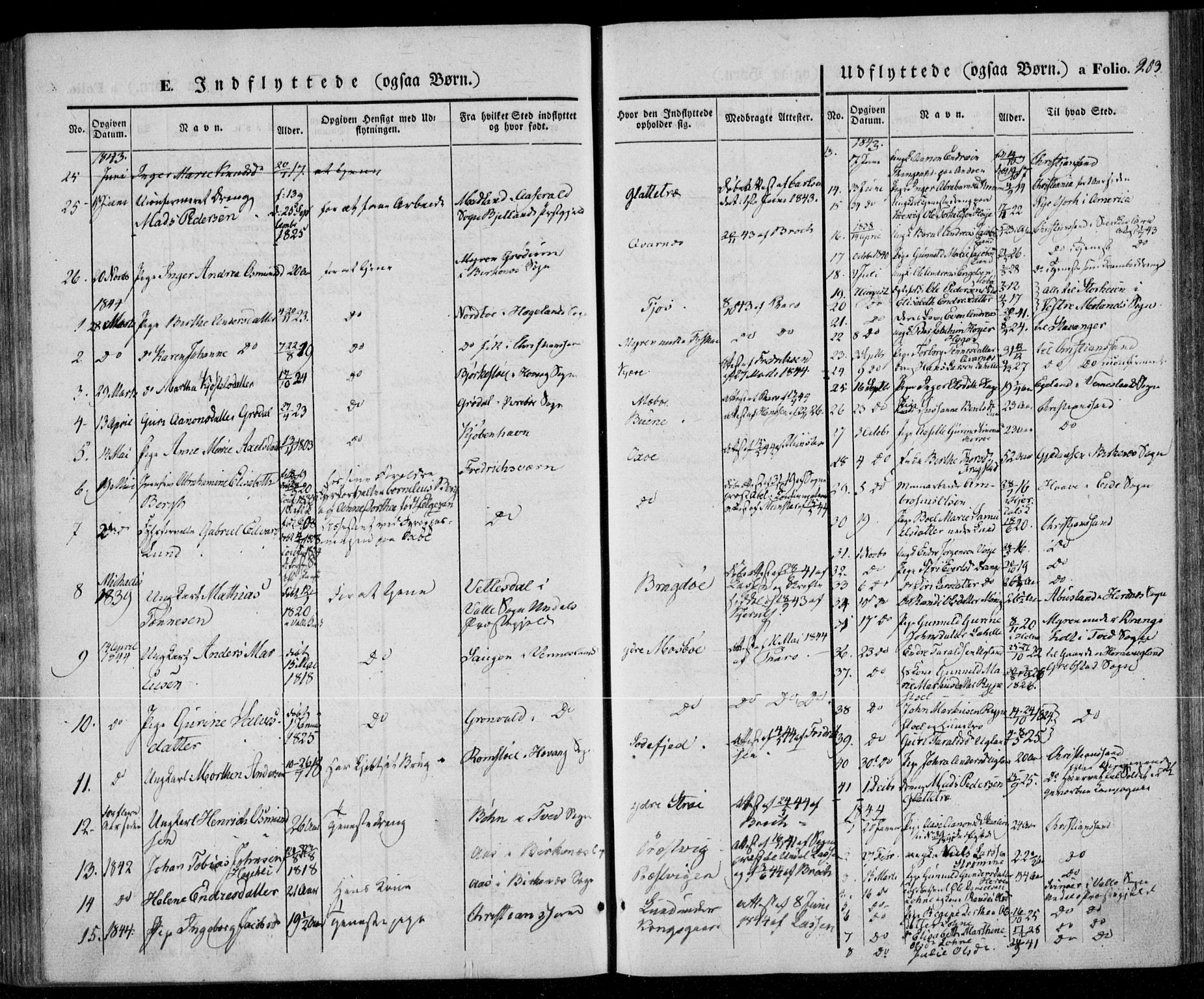 Oddernes sokneprestkontor, SAK/1111-0033/F/Fa/Faa/L0006: Parish register (official) no. A 6, 1838-1851, p. 203