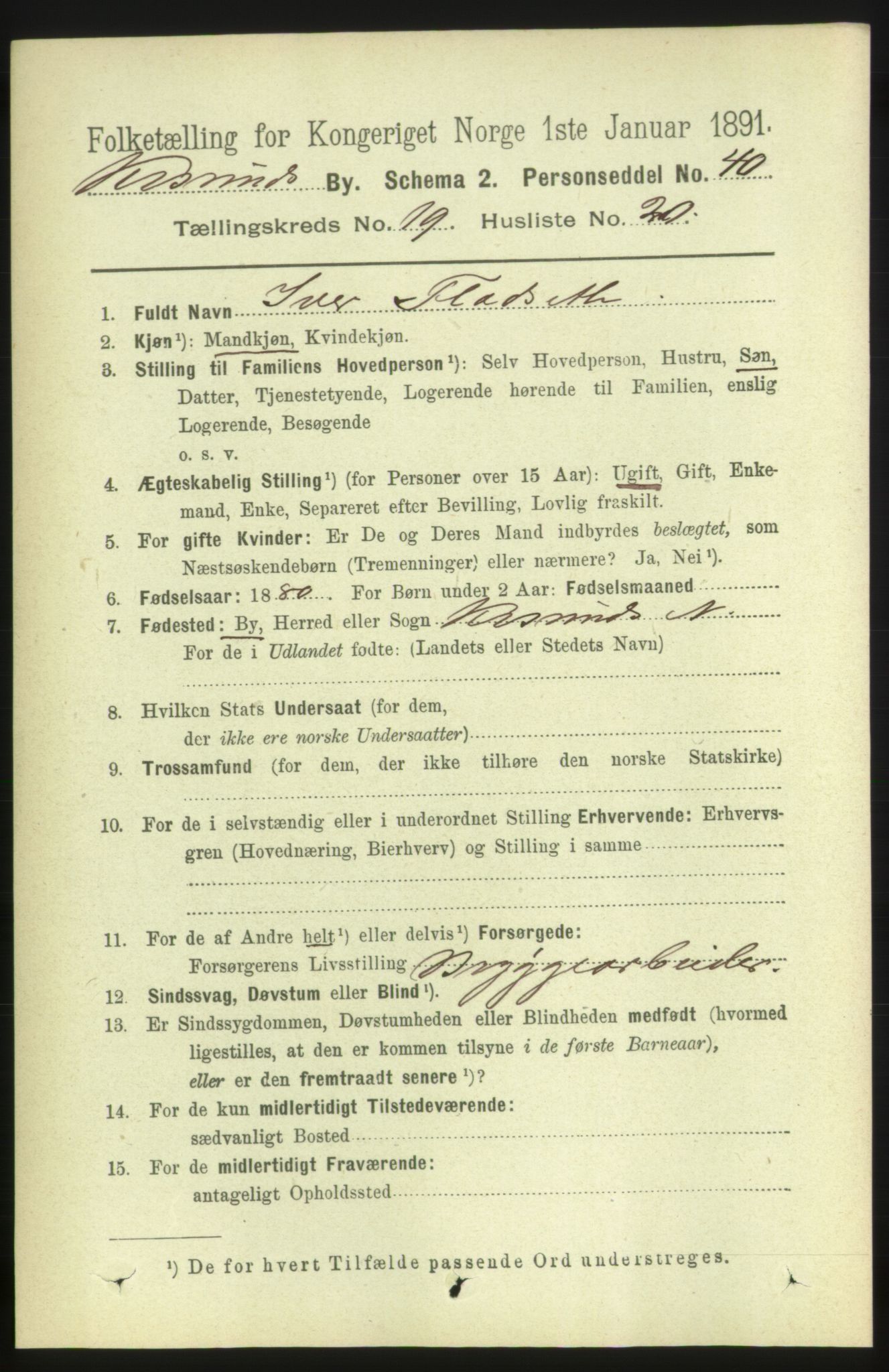 RA, 1891 census for 1503 Kristiansund, 1891, p. 12676
