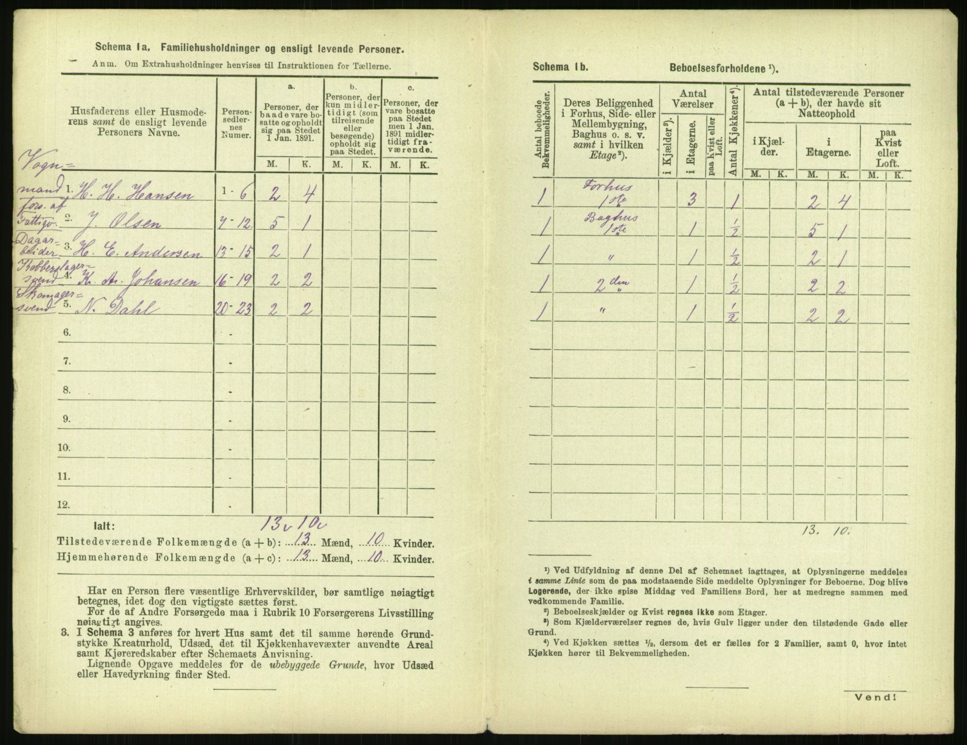 RA, 1891 census for 0301 Kristiania, 1891, p. 145310